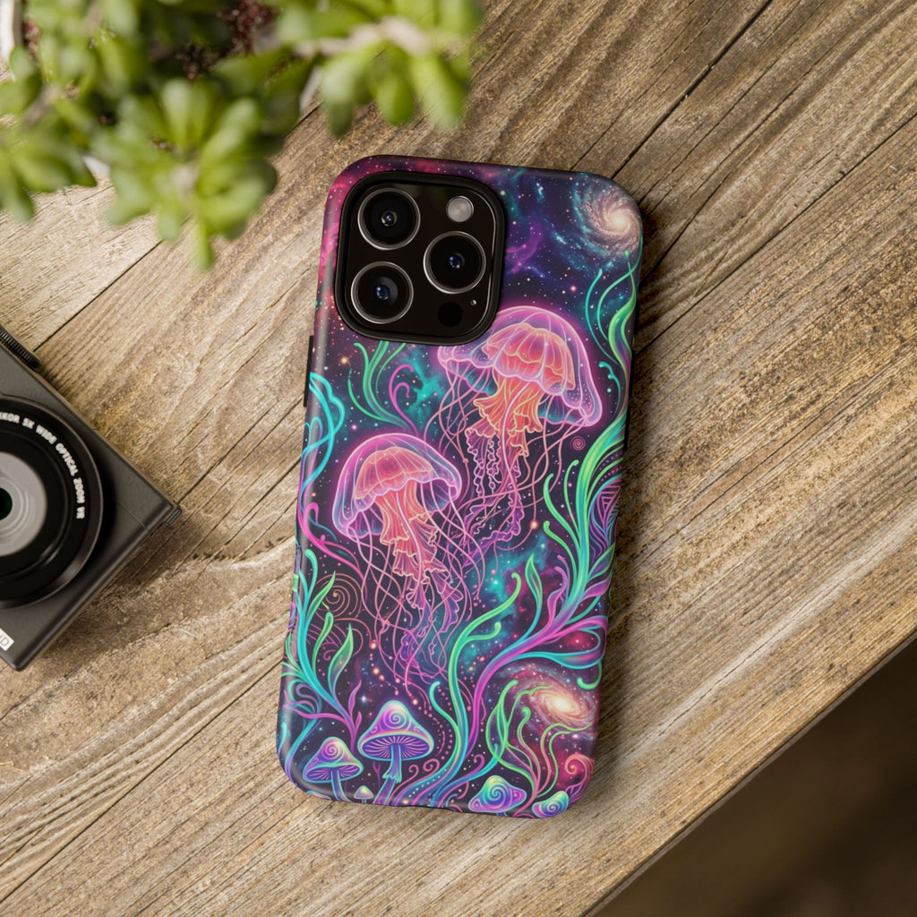Jellyfish Galaxy Phone Case – Neon Sea Mushroom Tough Case