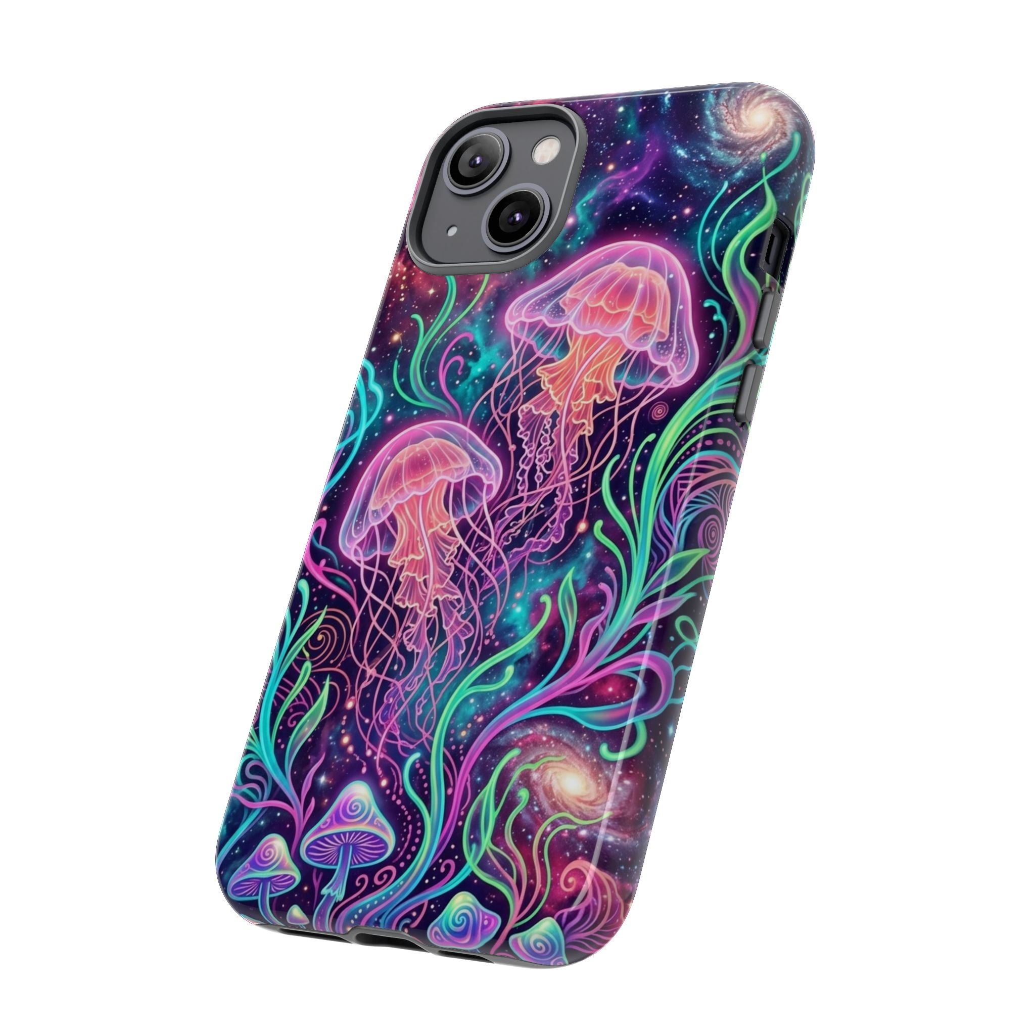 Jellyfish Galaxy Phone Case – Neon Sea Mushroom Tough Case