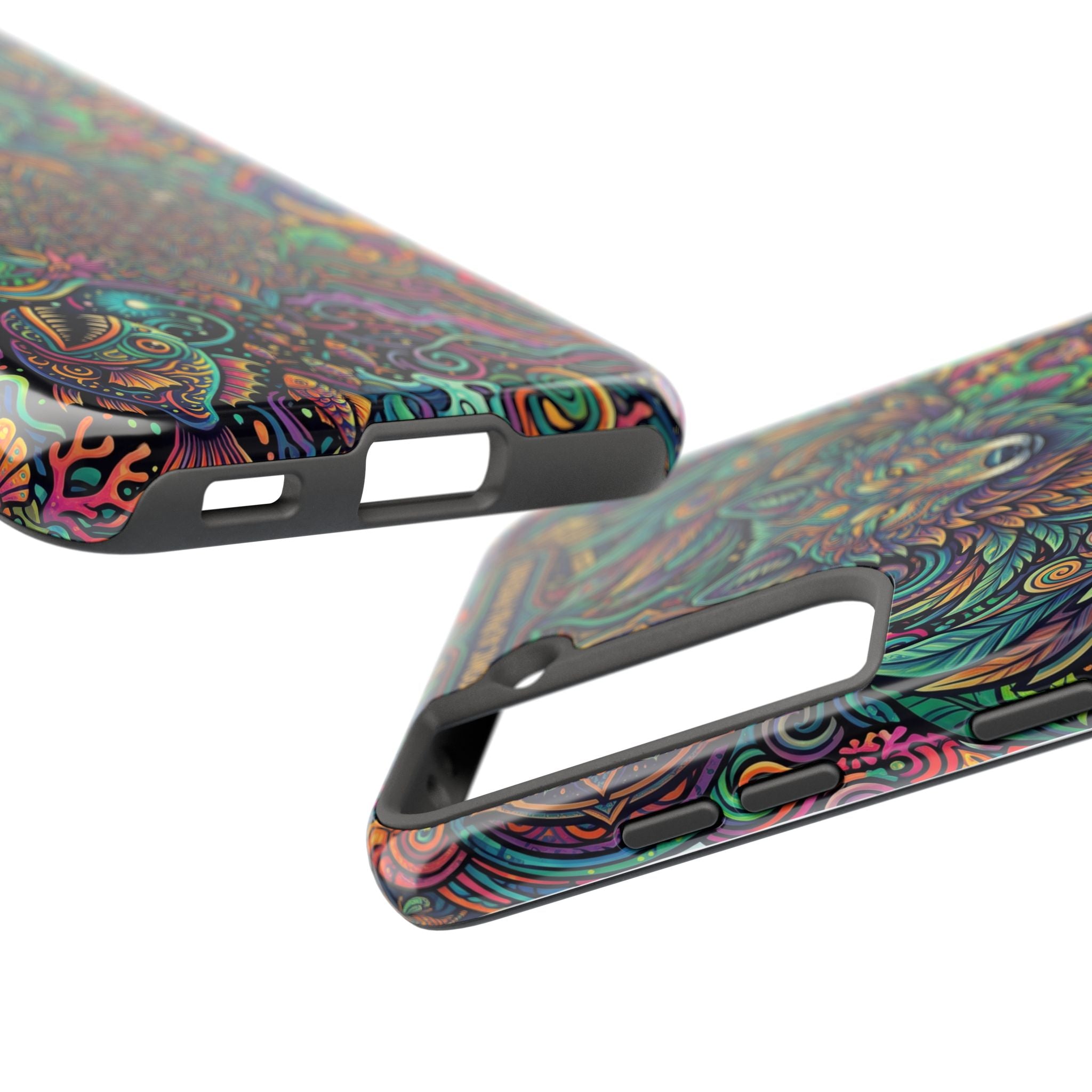 Wolf Mandala Tough Phone Case — Boho Psychedelic Protective Phone Cover