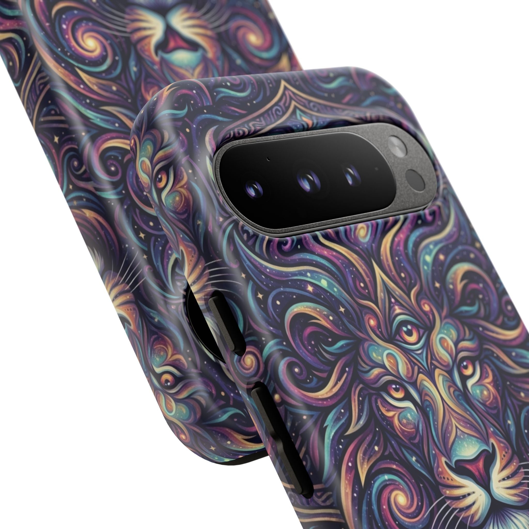 Lion Mandala Phone Case — Psychedelic Swirl Protective Cover