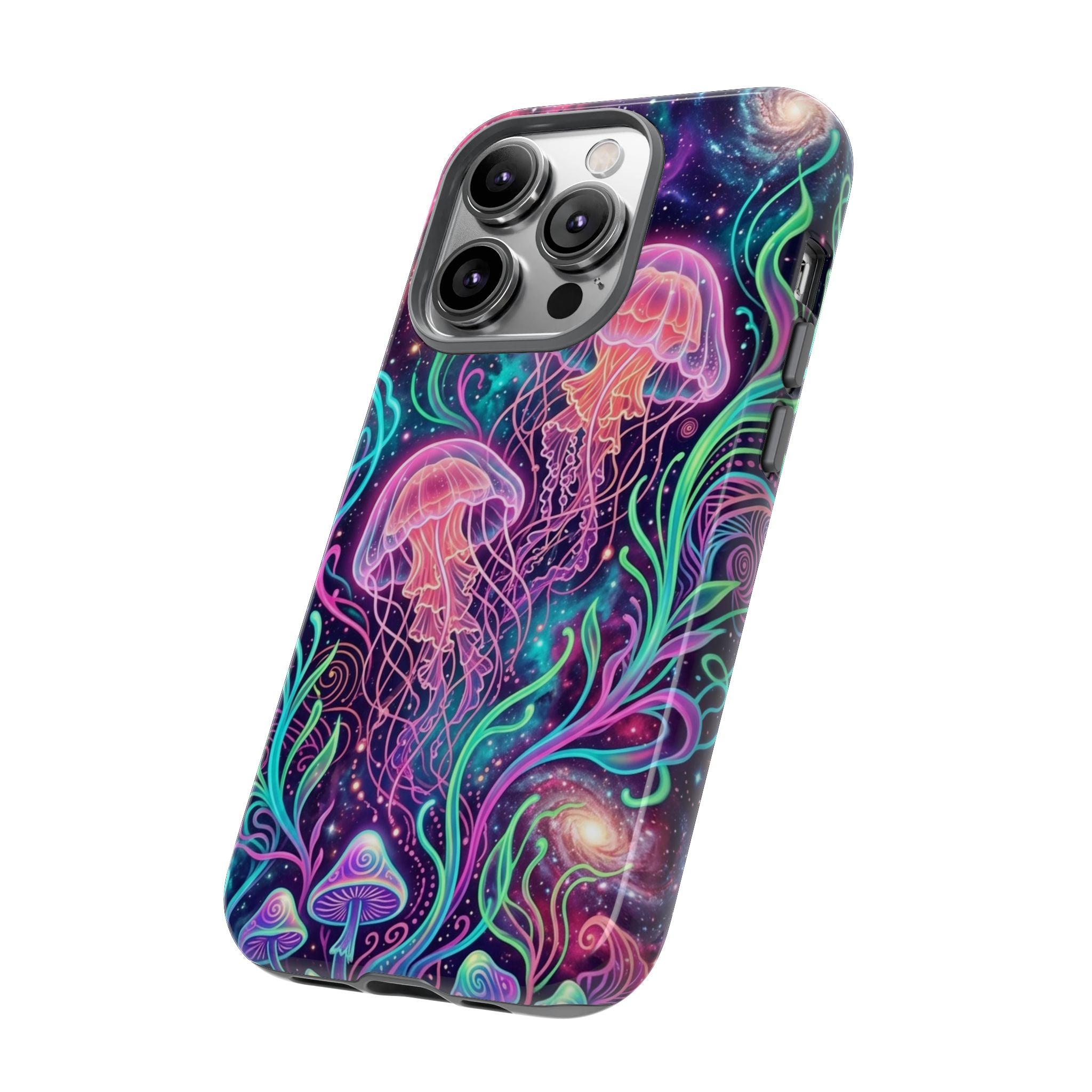 Jellyfish Galaxy Phone Case – Neon Sea Mushroom Tough Case