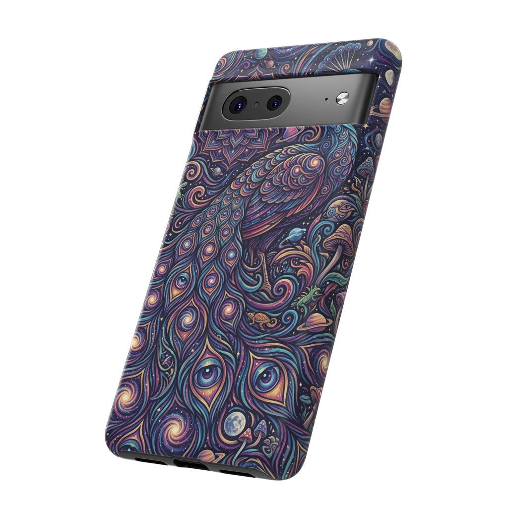 Peacock Mandala Phone Case — Protective Tough Case with Mystic Boho Design