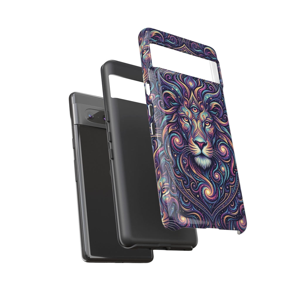 Lion Mandala Phone Case — Psychedelic Swirl Protective Cover
