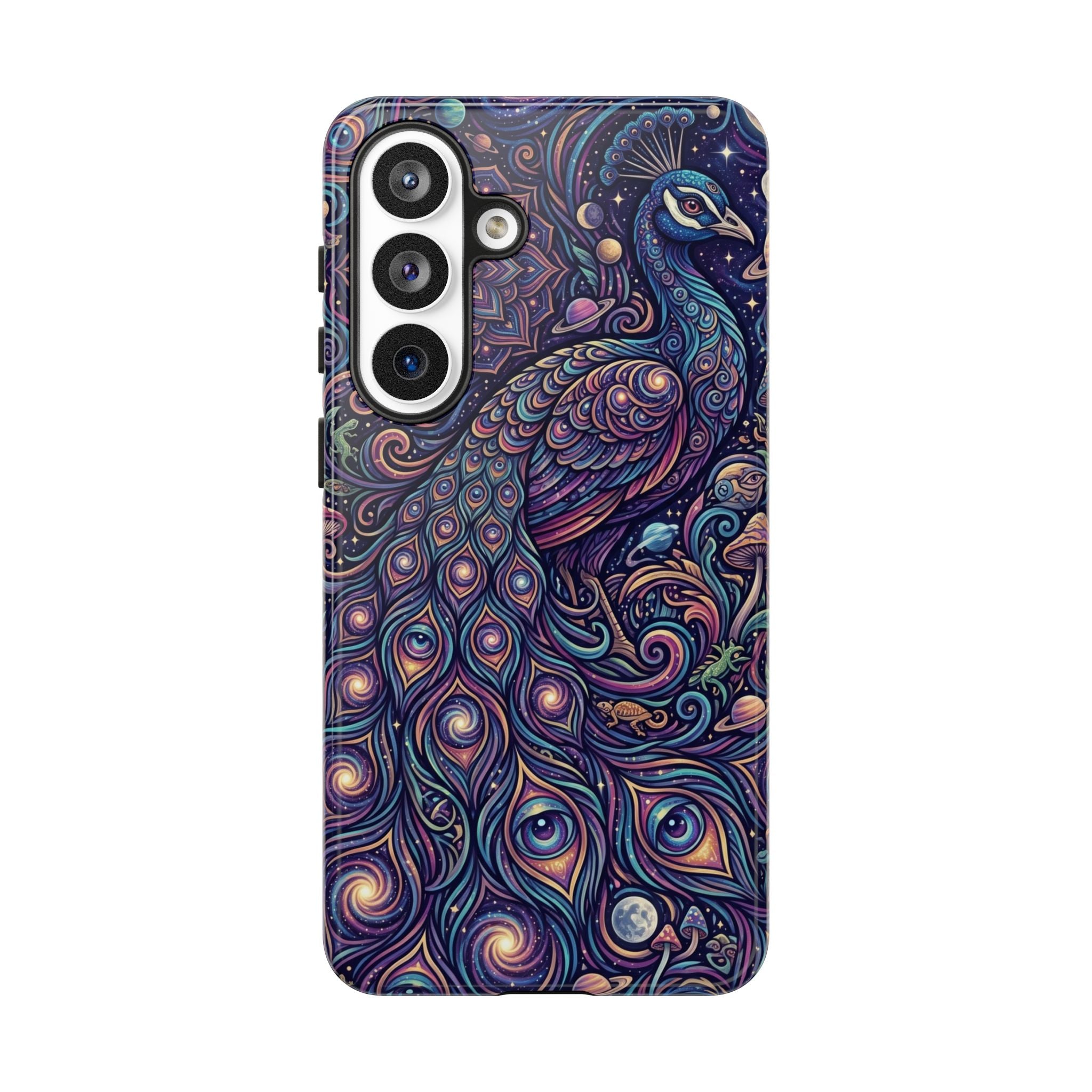 Peacock Mandala Phone Case — Protective Tough Case with Mystic Boho Design