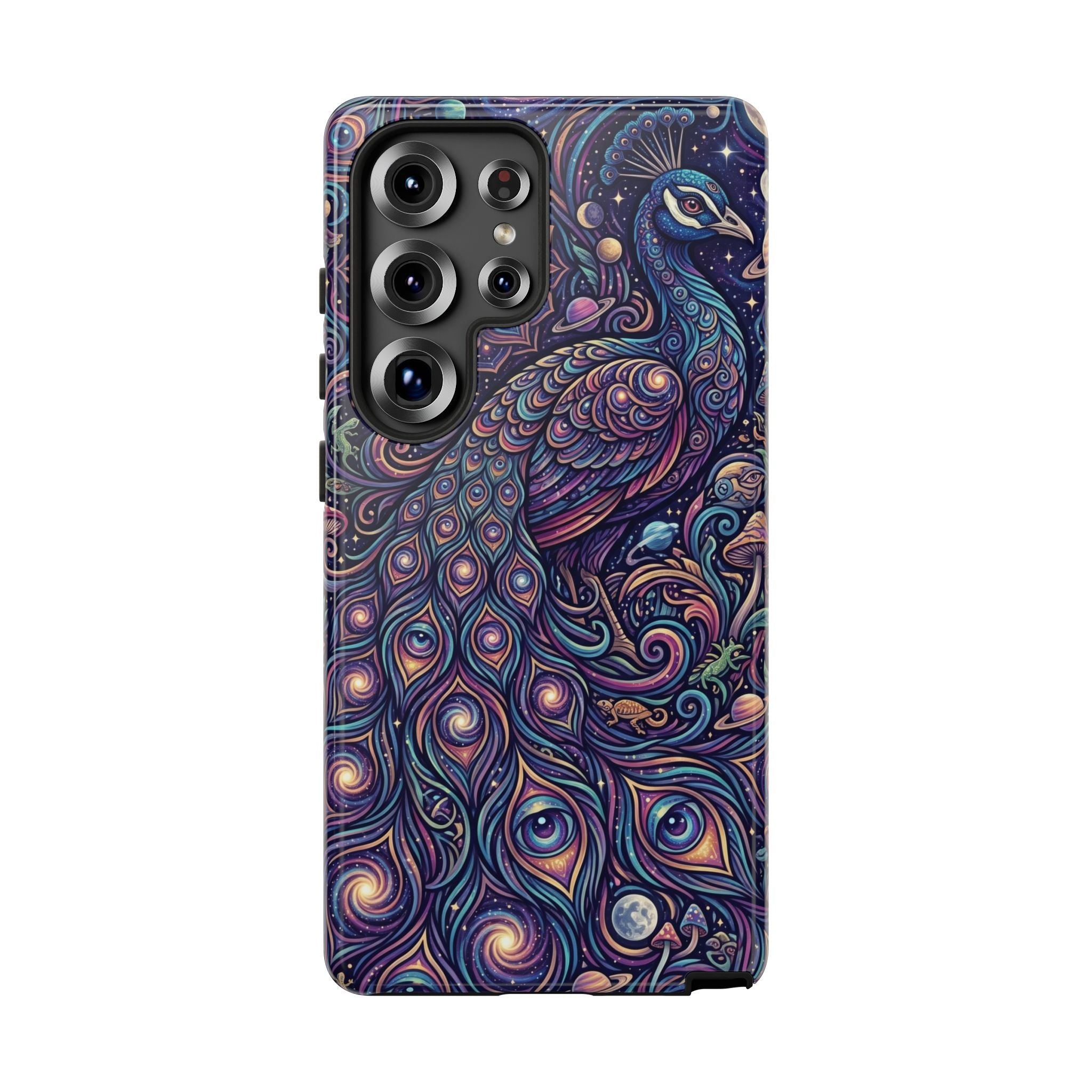 Peacock Mandala Phone Case — Protective Tough Case with Mystic Boho Design