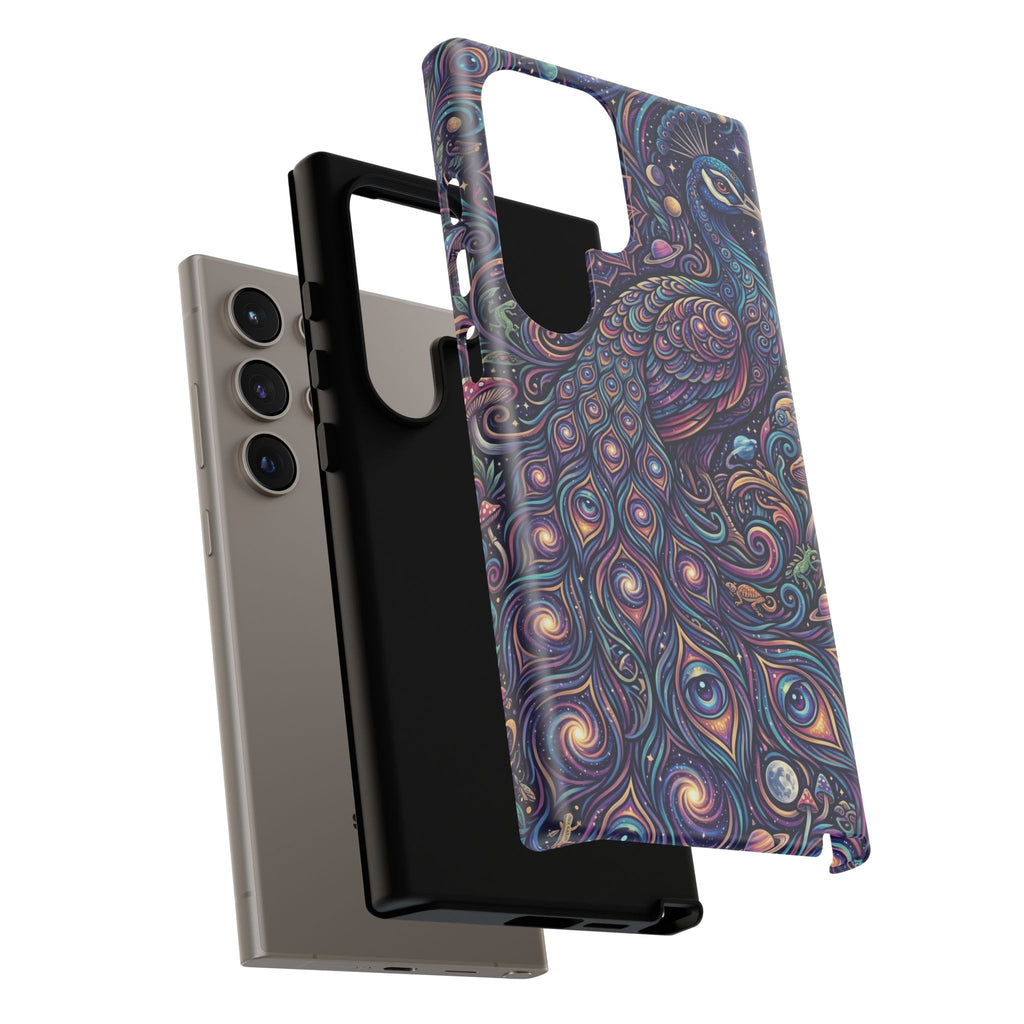 Peacock Mandala Phone Case — Protective Tough Case with Mystic Boho Design