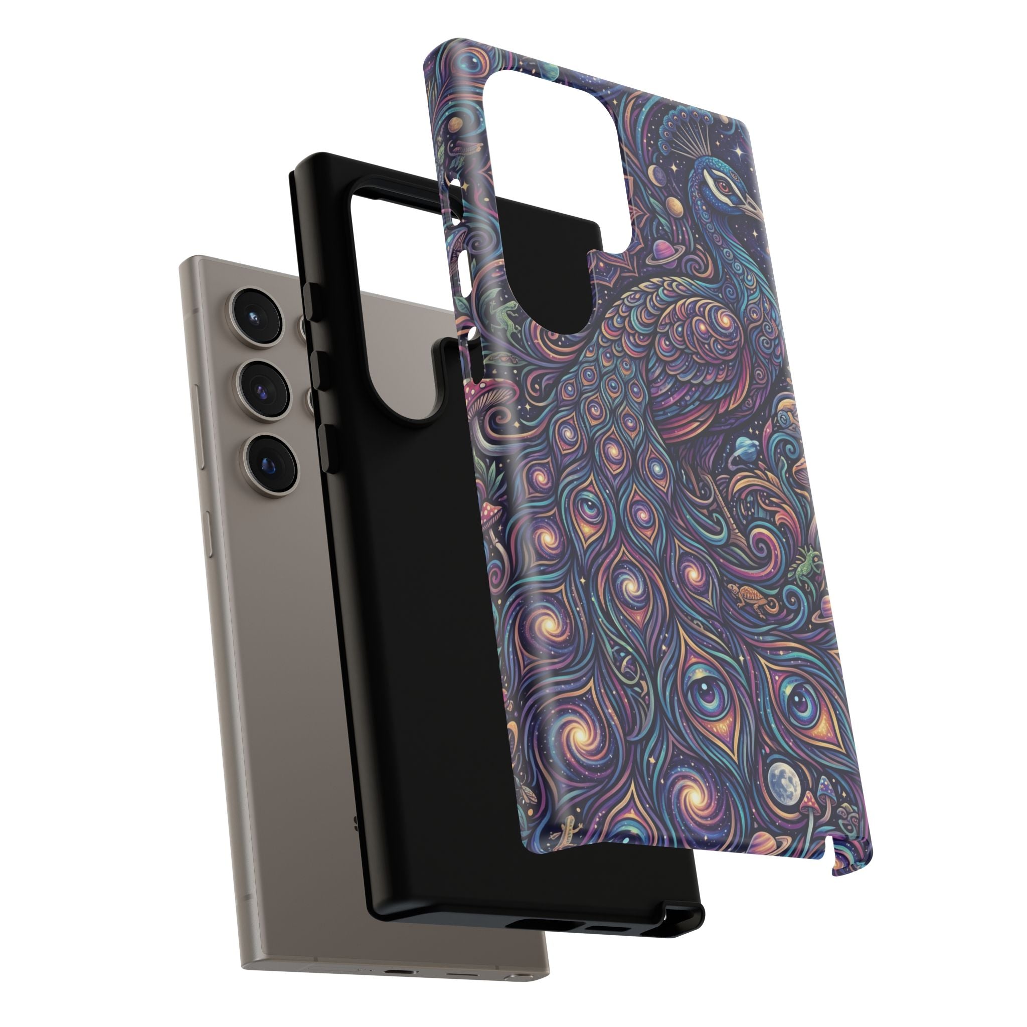 Peacock Mandala Phone Case — Protective Tough Case with Mystic Boho Design