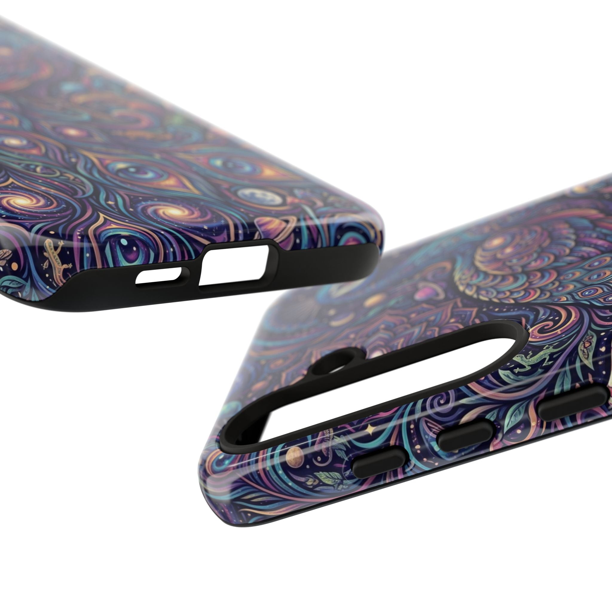 Peacock Mandala Phone Case — Protective Tough Case with Mystic Boho Design
