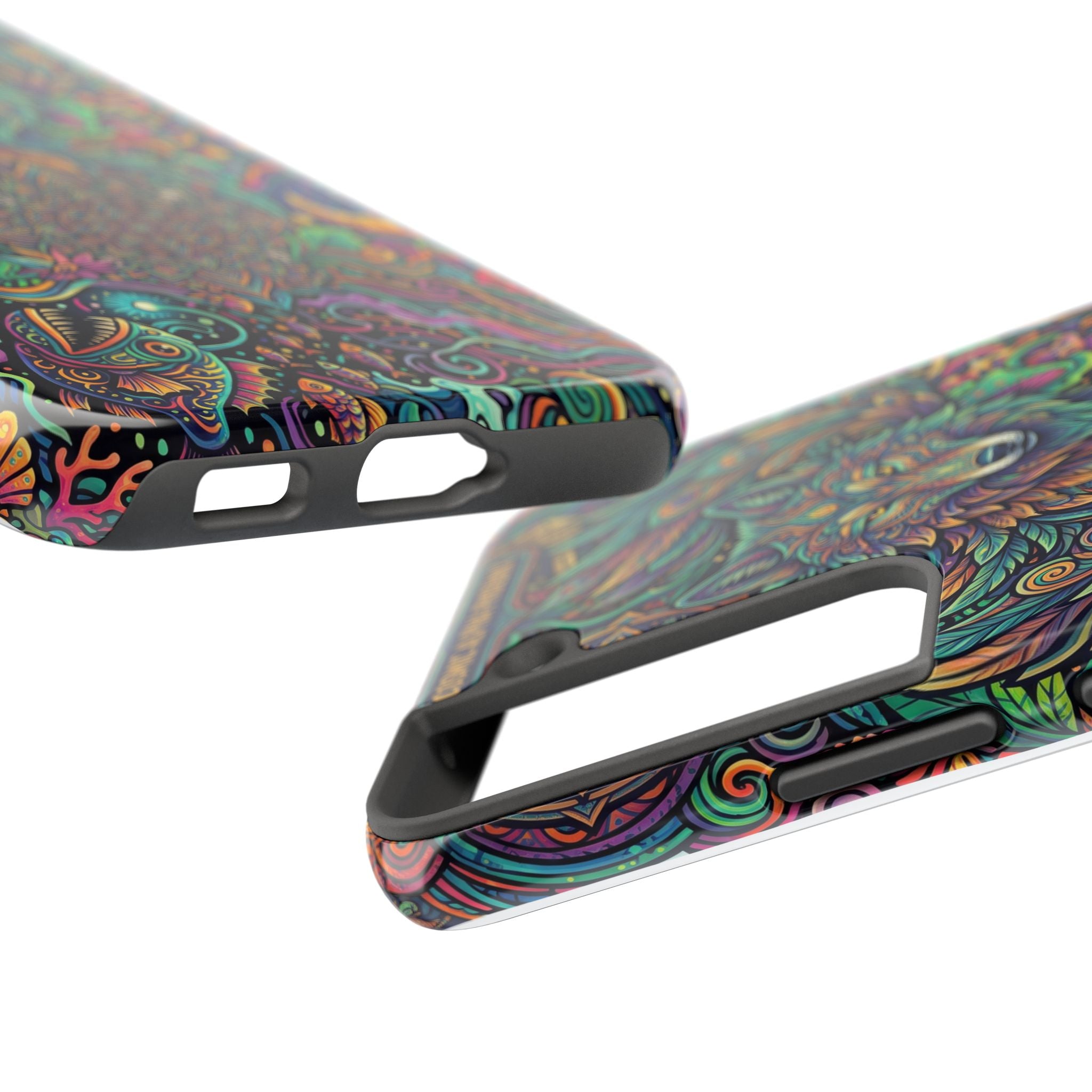 Wolf Mandala Tough Phone Case — Boho Psychedelic Protective Phone Cover