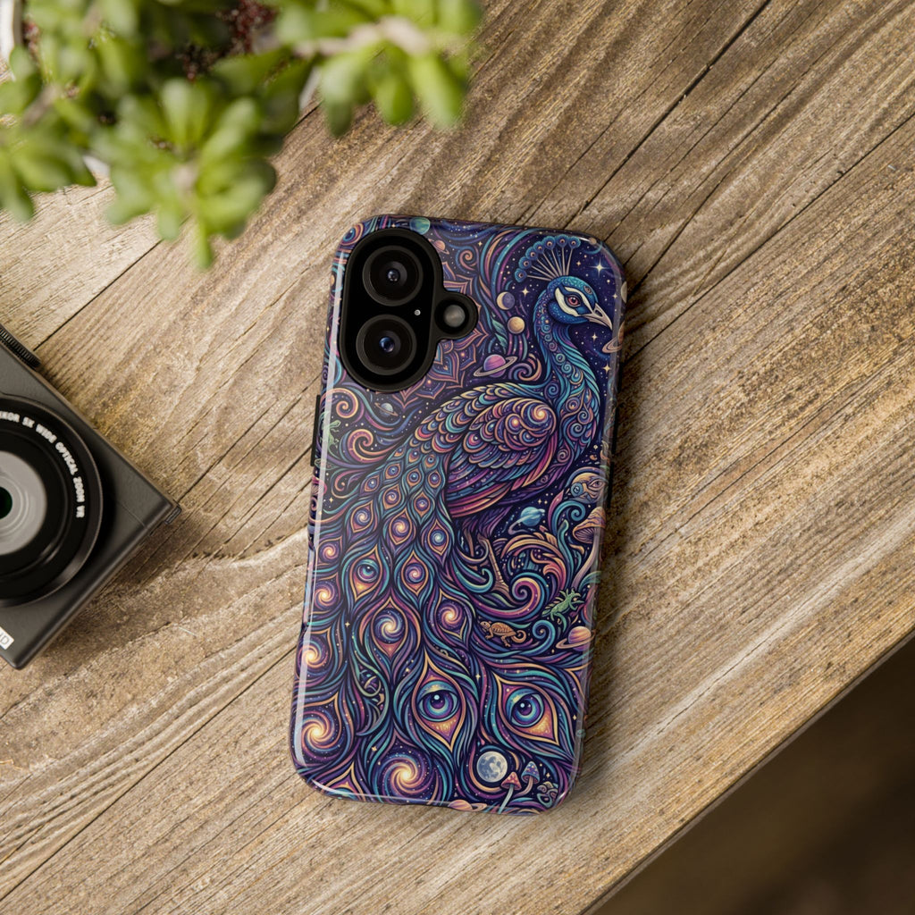 Peacock Mandala Phone Case — Protective Tough Case with Mystic Boho Design