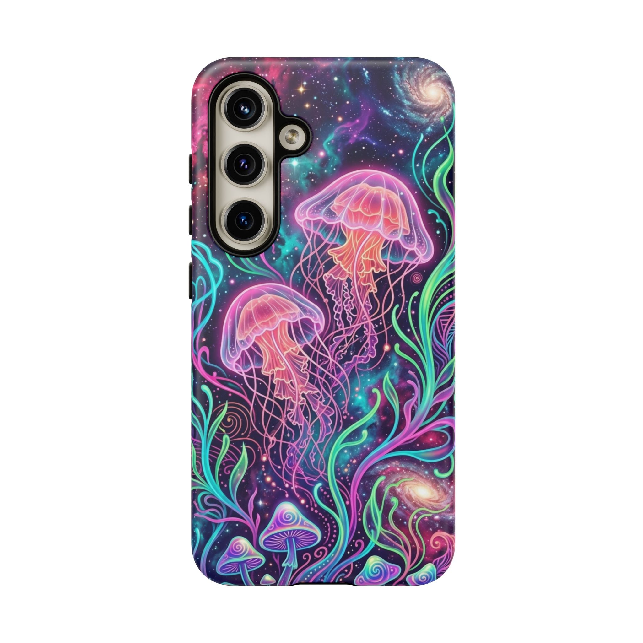 Jellyfish Galaxy Phone Case – Neon Sea Mushroom Tough Case