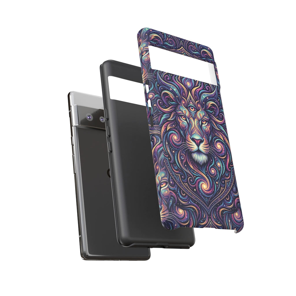 Lion Mandala Phone Case — Psychedelic Swirl Protective Cover