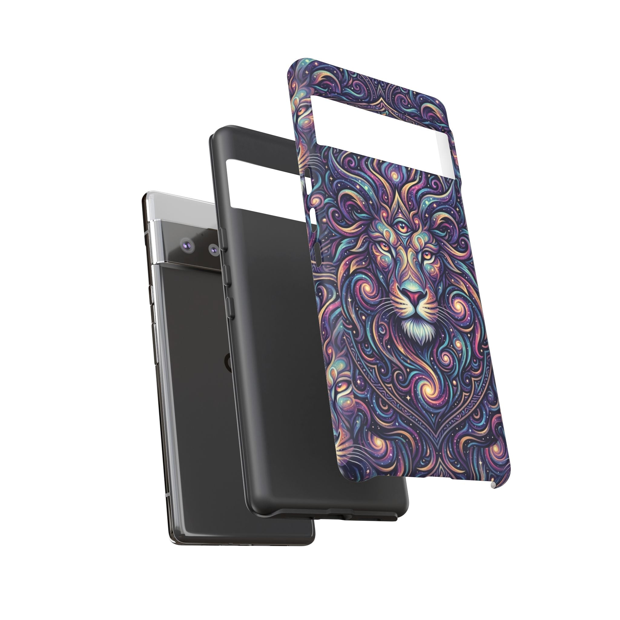 Lion Mandala Phone Case — Psychedelic Swirl Protective Cover