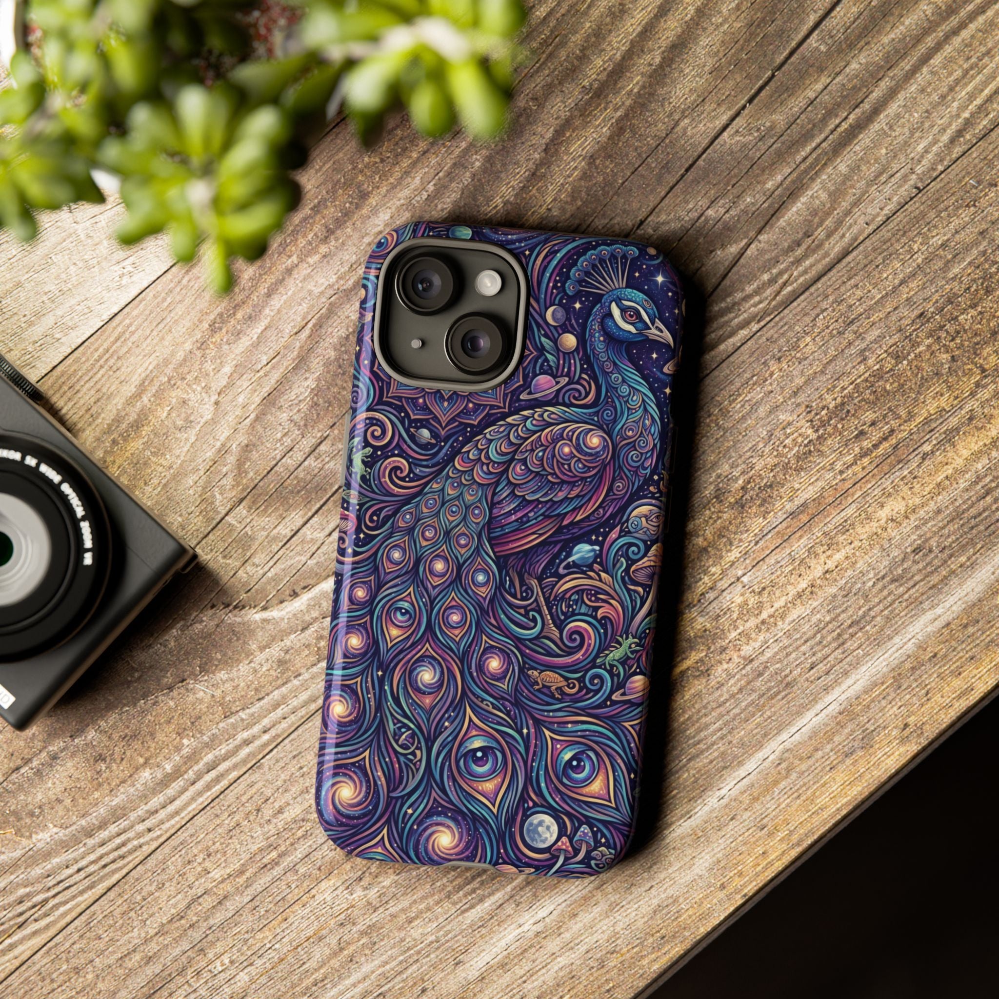 Peacock Mandala Phone Case — Protective Tough Case with Mystic Boho Design