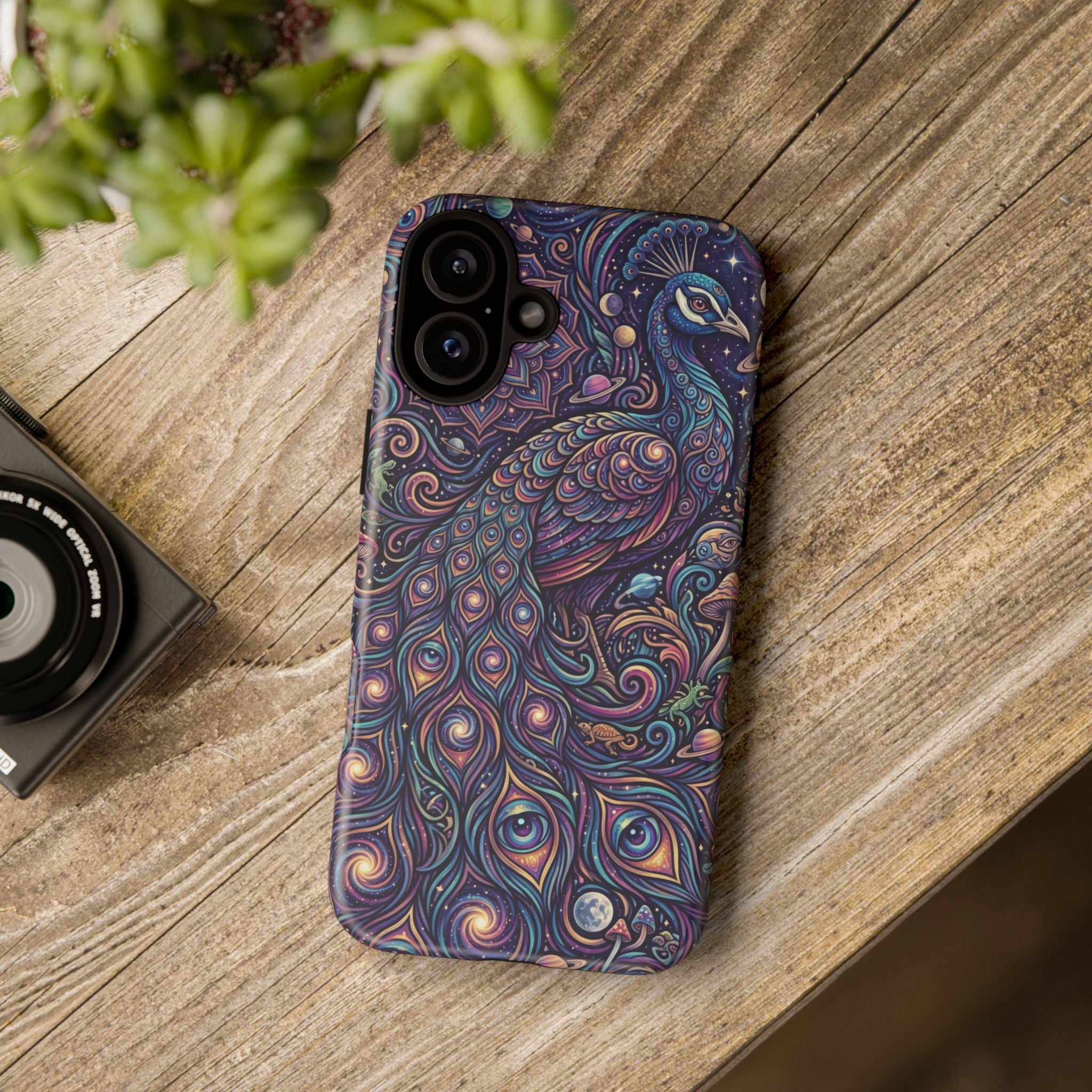 Peacock Mandala Phone Case — Protective Tough Case with Mystic Boho Design