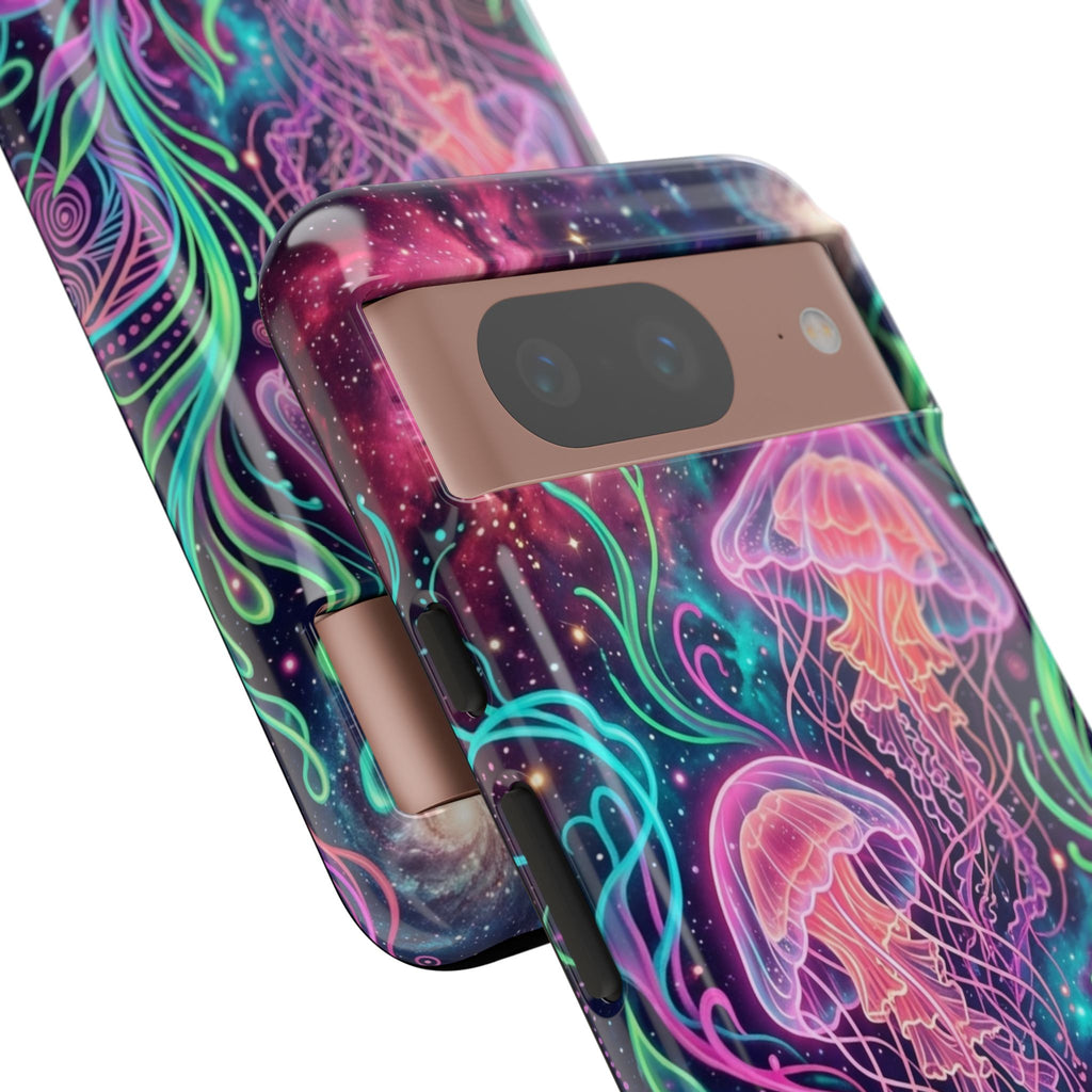 Jellyfish Galaxy Phone Case – Neon Sea Mushroom Tough Case