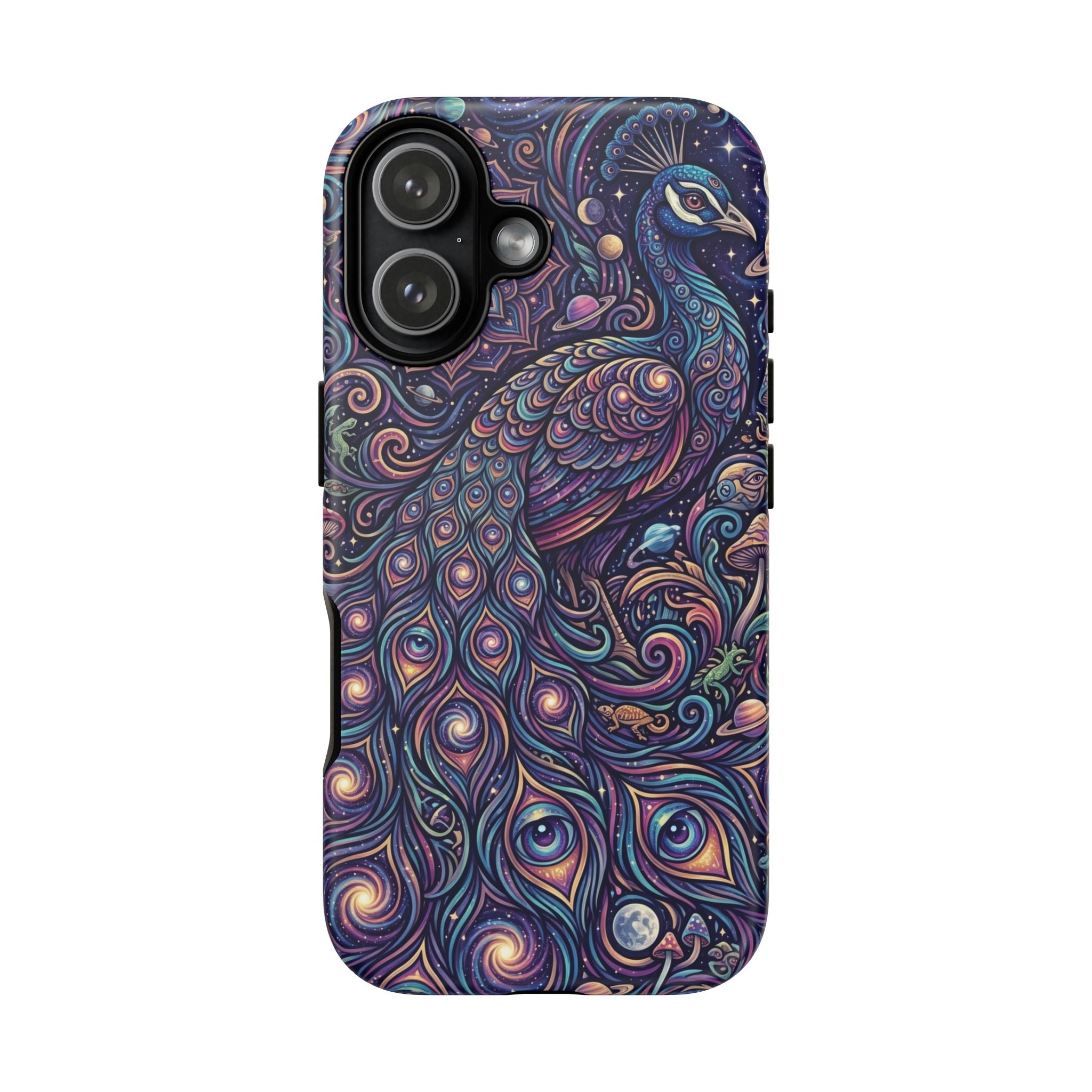 Peacock Mandala Phone Case — Protective Tough Case with Mystic Boho Design