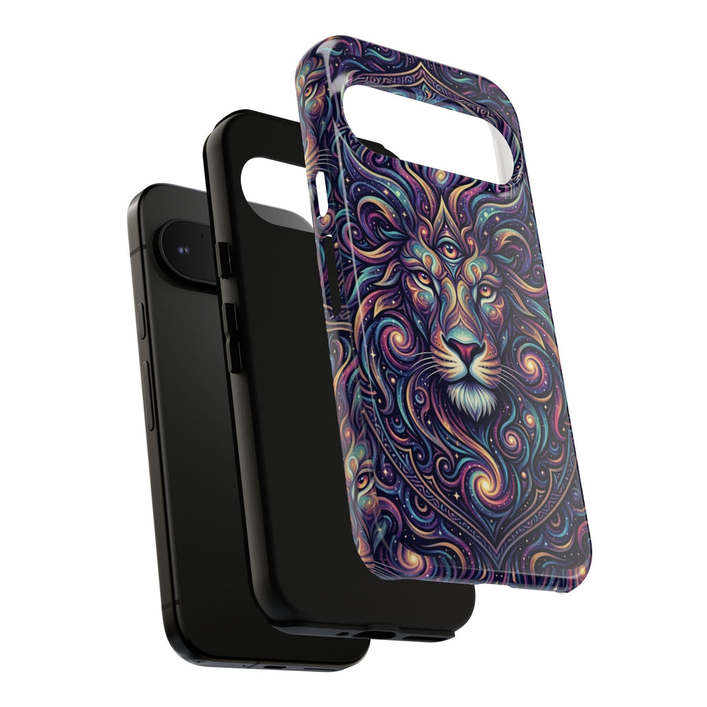 Lion Mandala Phone Case — Psychedelic Swirl Protective Cover