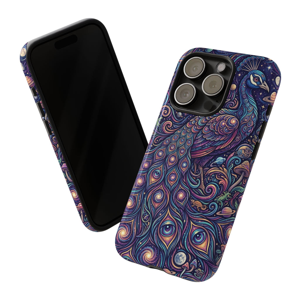 Peacock Mandala Phone Case — Protective Tough Case with Mystic Boho Design