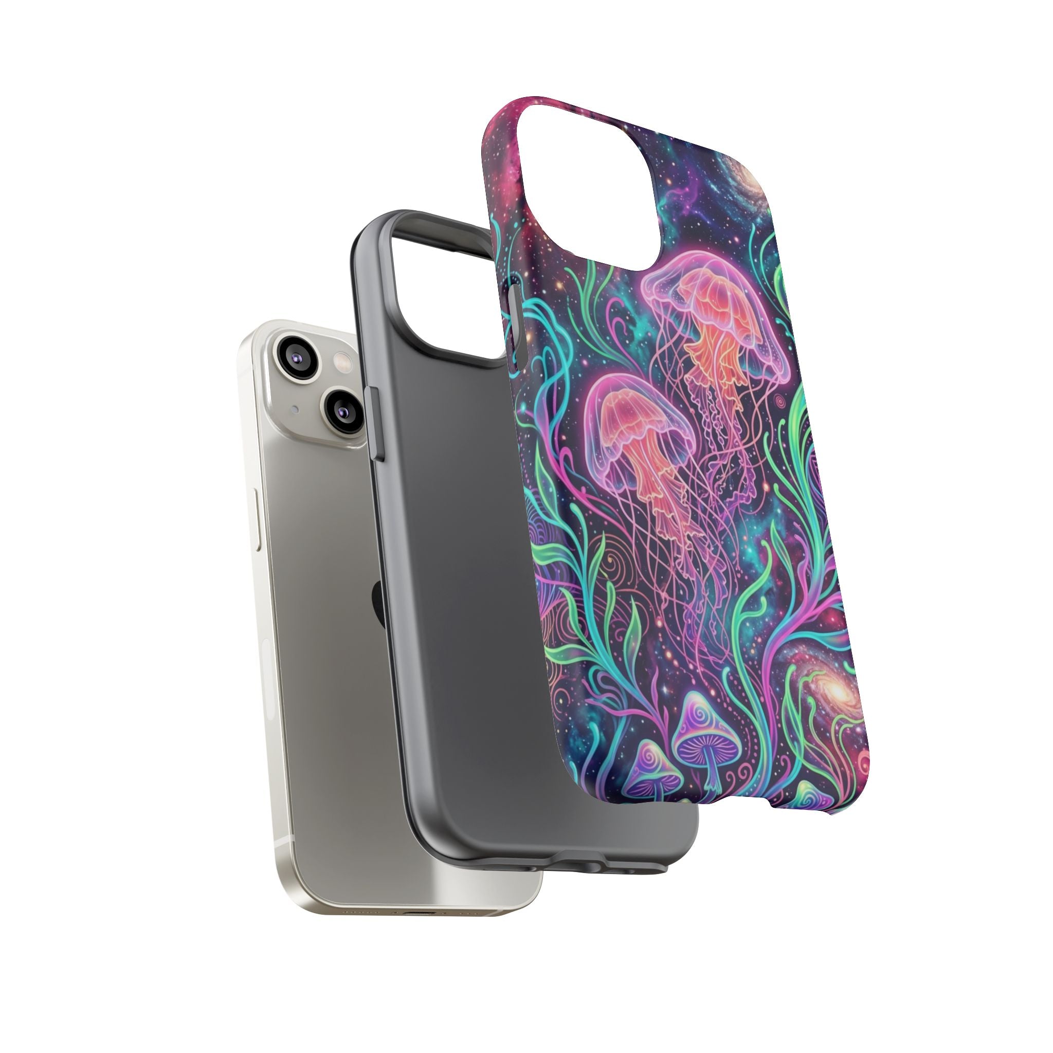Jellyfish Galaxy Phone Case – Neon Sea Mushroom Tough Case