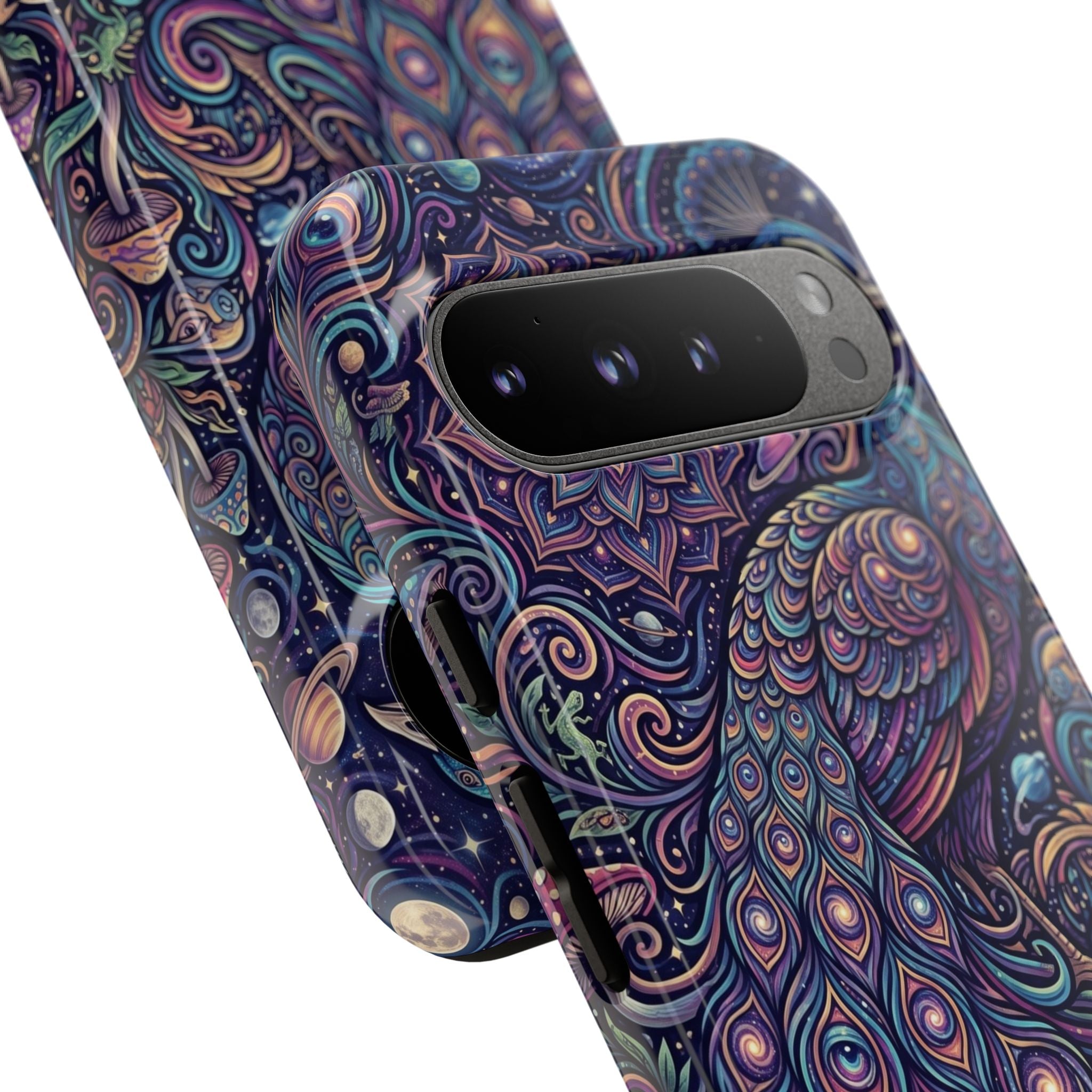 Peacock Mandala Phone Case — Protective Tough Case with Mystic Boho Design