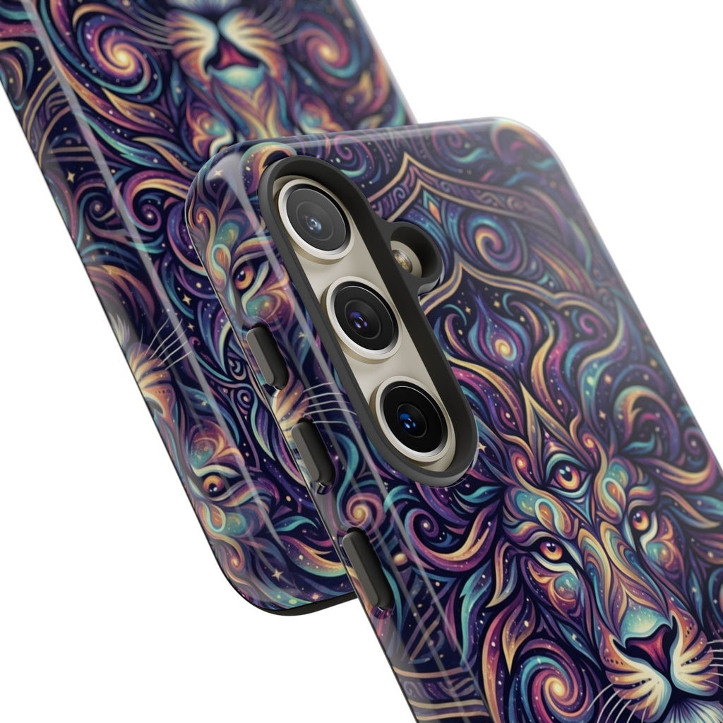 Lion Mandala Phone Case — Psychedelic Swirl Protective Cover