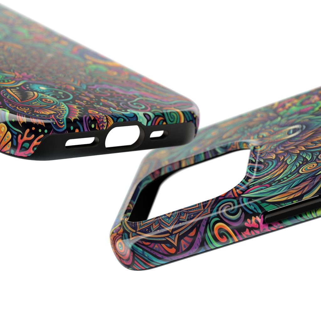 Wolf Mandala Tough Phone Case — Boho Psychedelic Protective Phone Cover