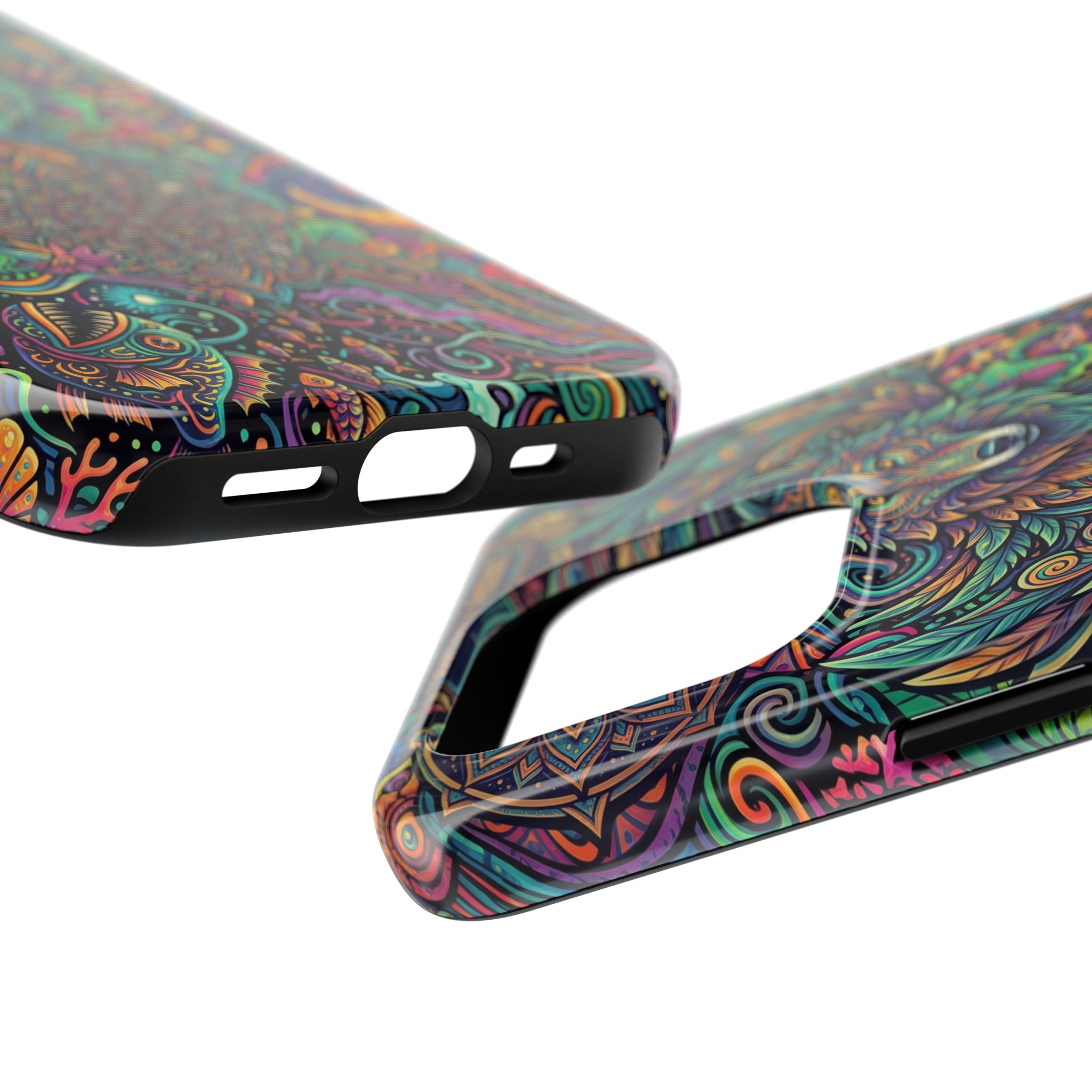 Wolf Mandala Tough Phone Case — Boho Psychedelic Protective Phone Cover