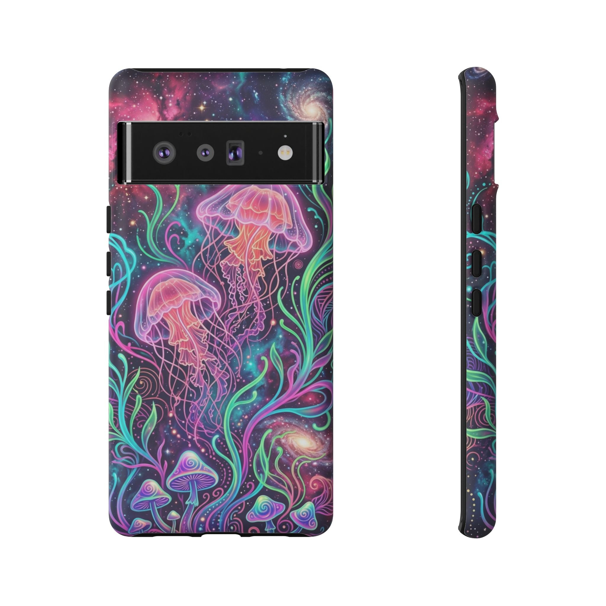 Jellyfish Galaxy Phone Case – Neon Sea Mushroom Tough Case