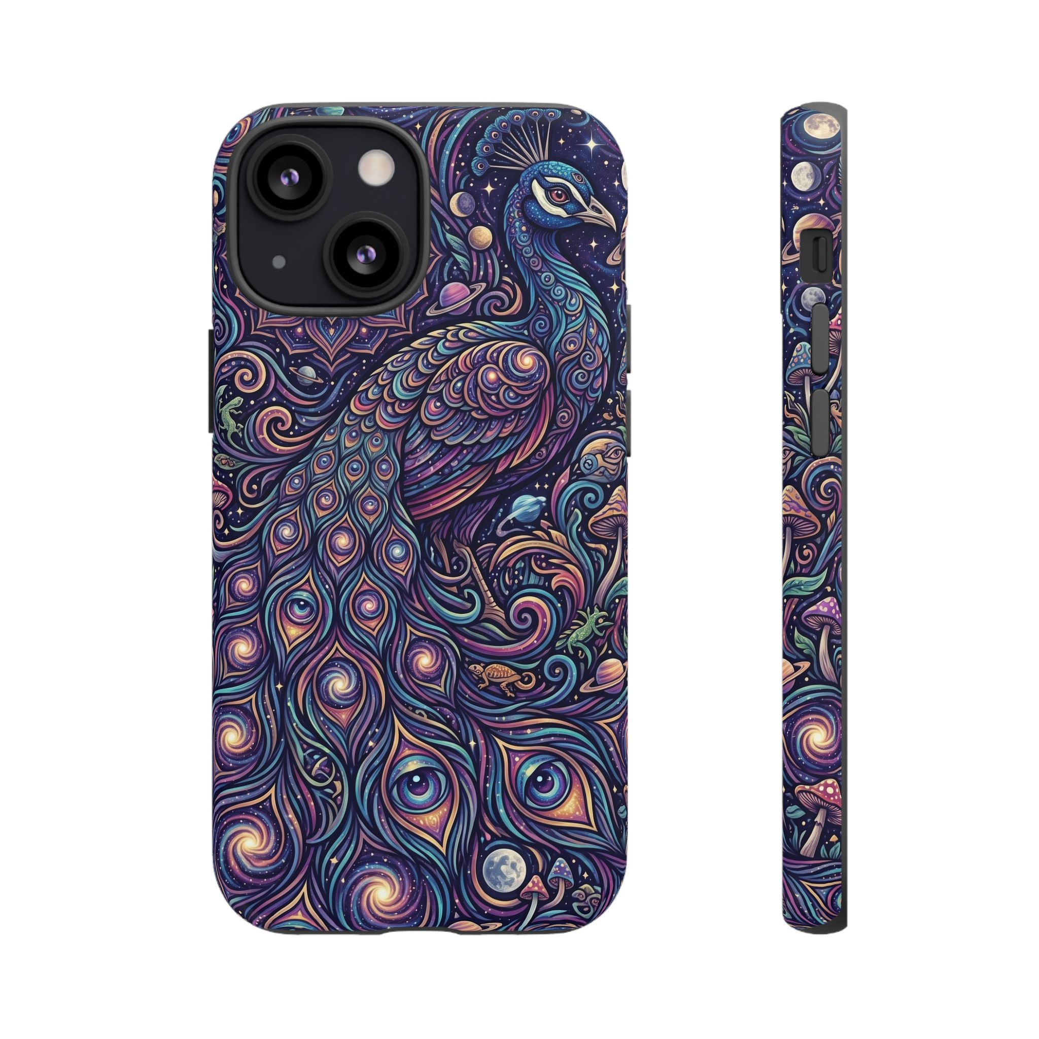 Peacock Mandala Phone Case — Protective Tough Case with Mystic Boho Design