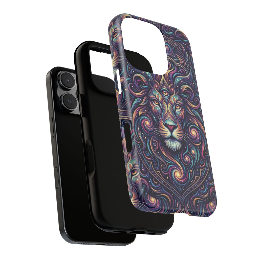 Lion Mandala Phone Case — Psychedelic Swirl Protective Cover