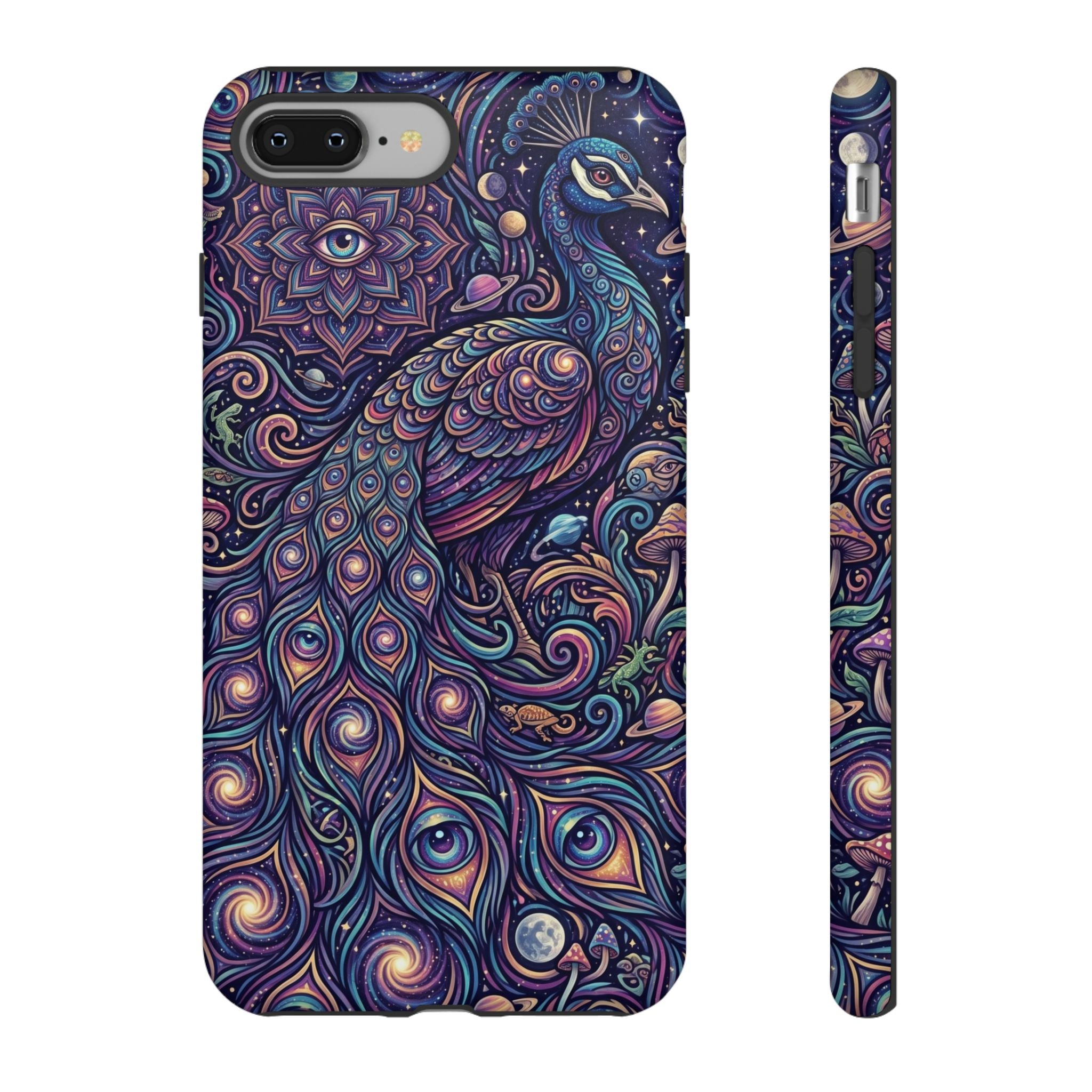 Peacock Mandala Phone Case — Protective Tough Case with Mystic Boho Design