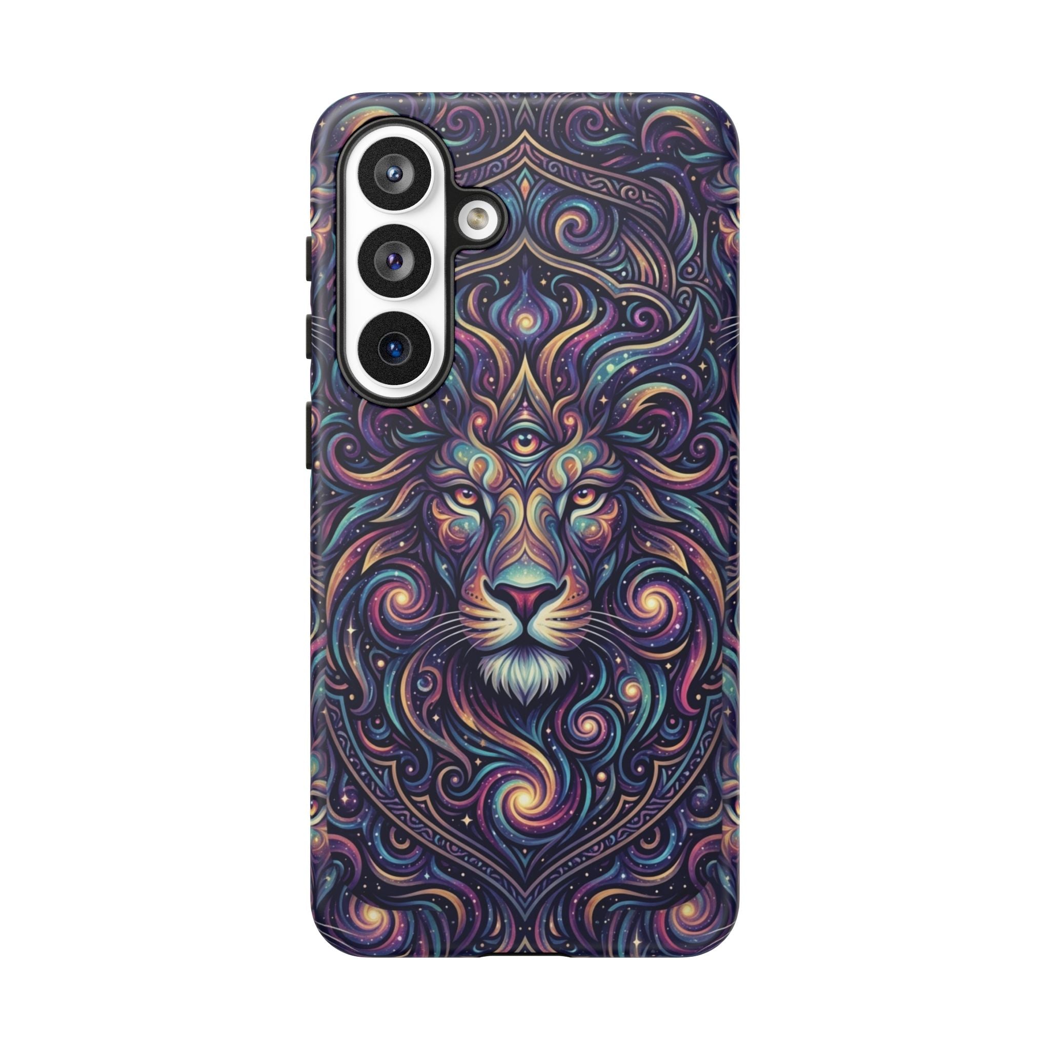 Lion Mandala Phone Case — Psychedelic Swirl Protective Cover