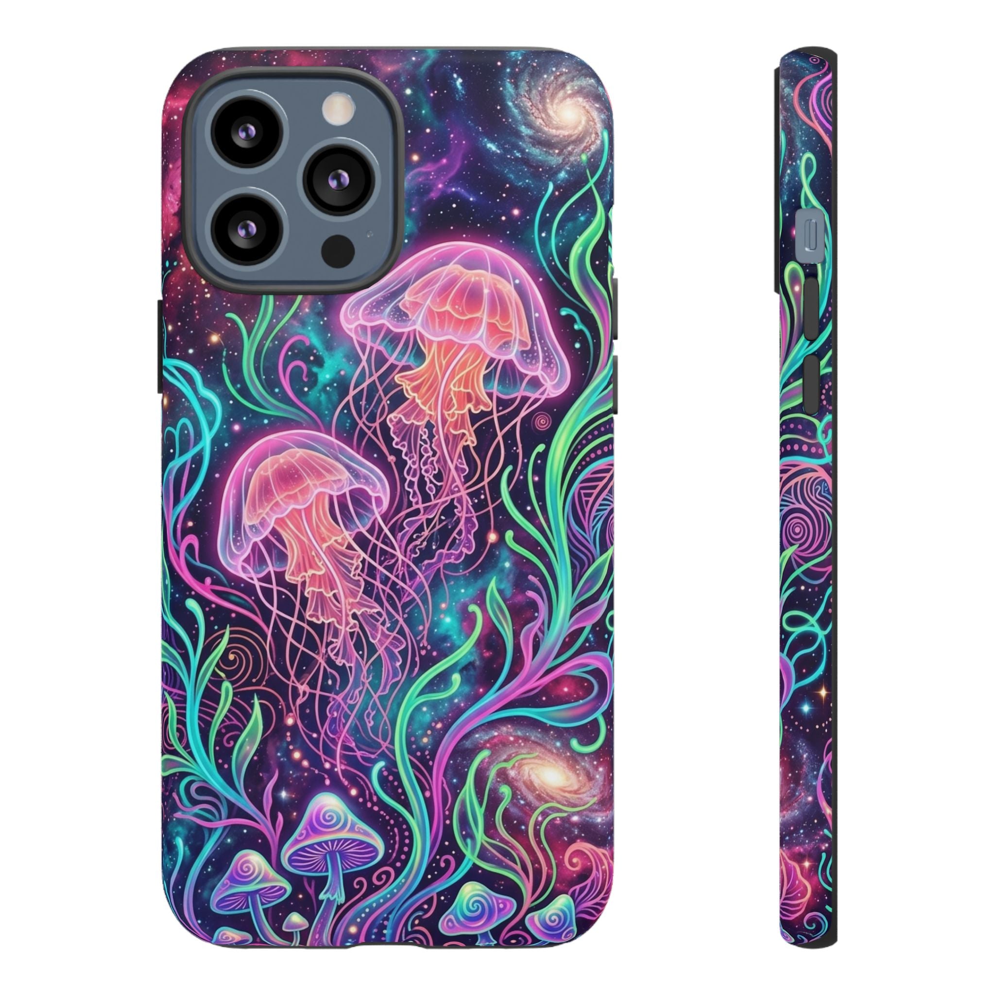 Jellyfish Galaxy Phone Case – Neon Sea Mushroom Tough Case