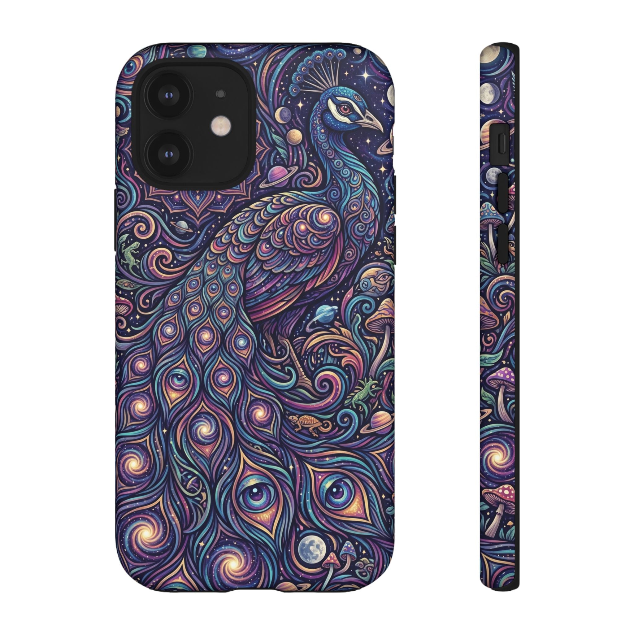 Peacock Mandala Phone Case — Protective Tough Case with Mystic Boho Design