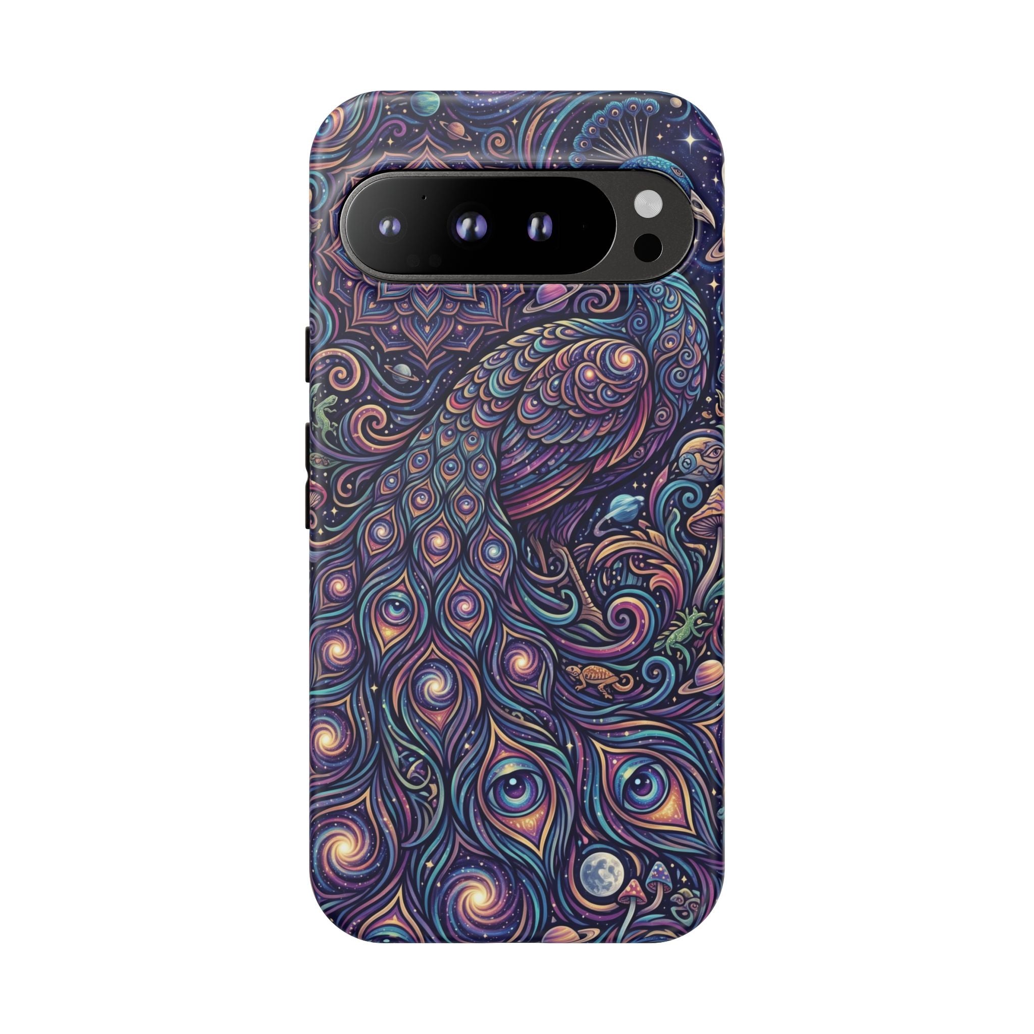Peacock Mandala Phone Case — Protective Tough Case with Mystic Boho Design