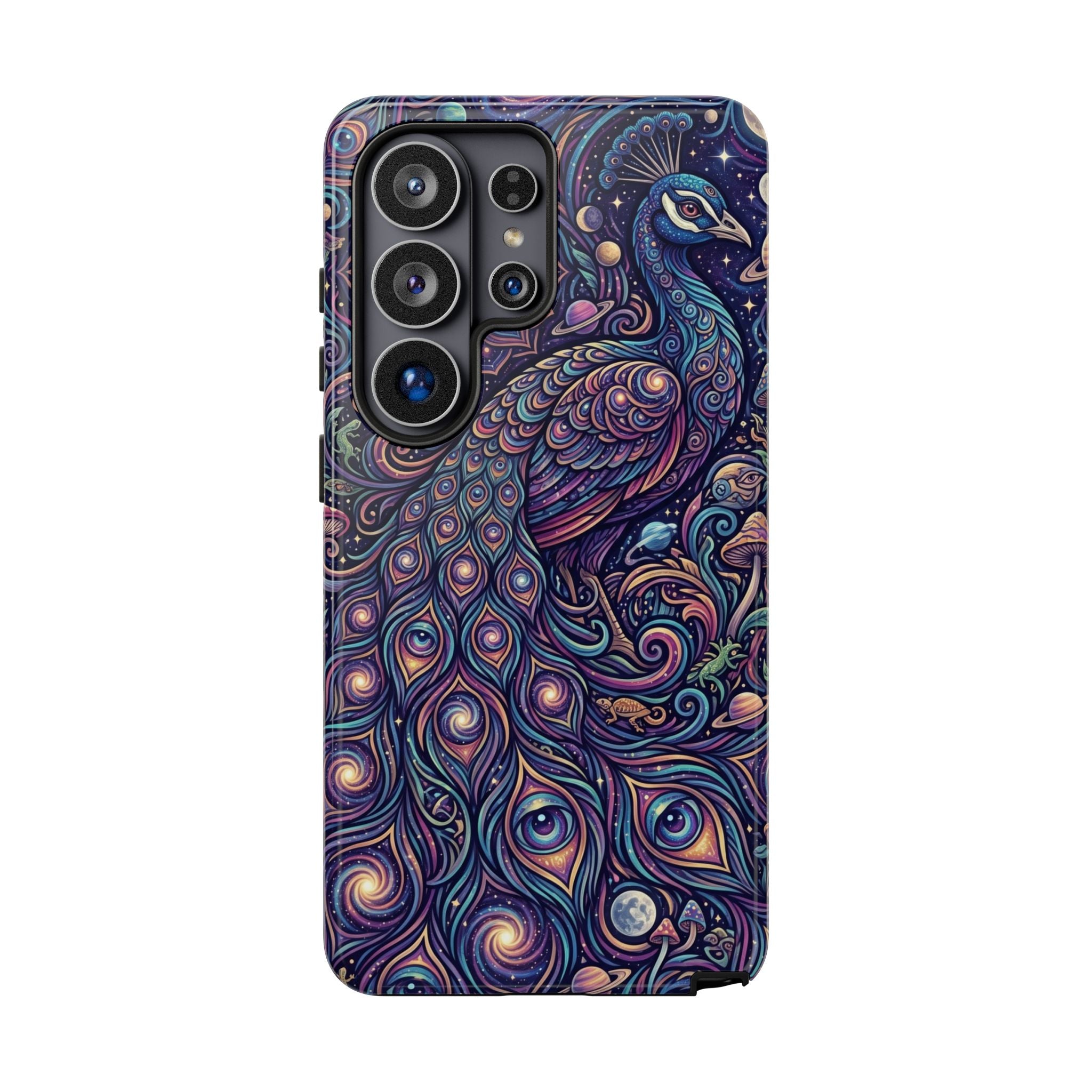 Peacock Mandala Phone Case — Protective Tough Case with Mystic Boho Design