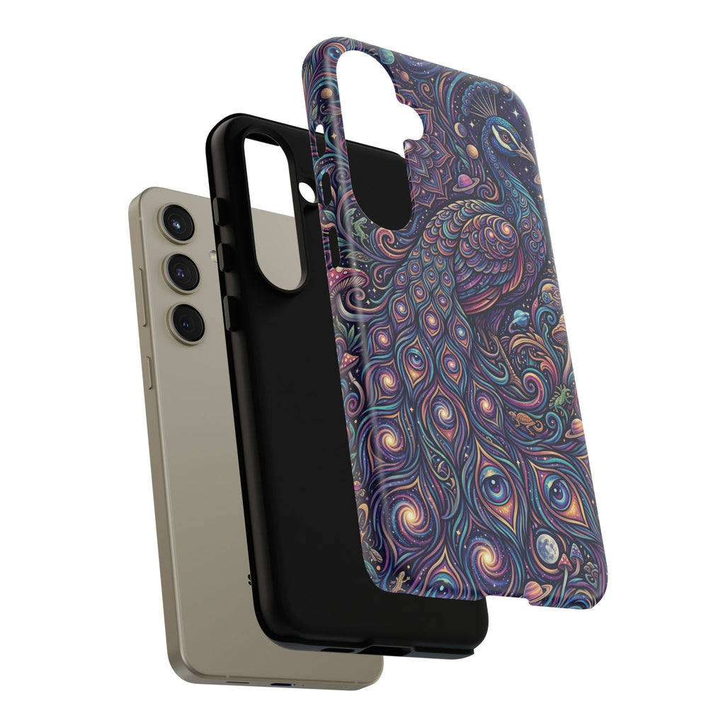 Peacock Mandala Phone Case — Protective Tough Case with Mystic Boho Design