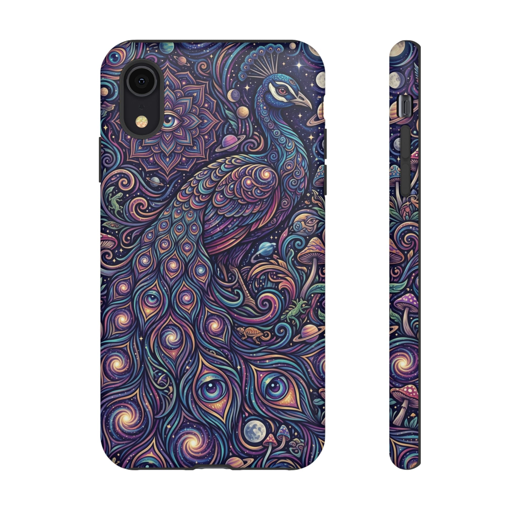 Peacock Mandala Phone Case — Protective Tough Case with Mystic Boho Design