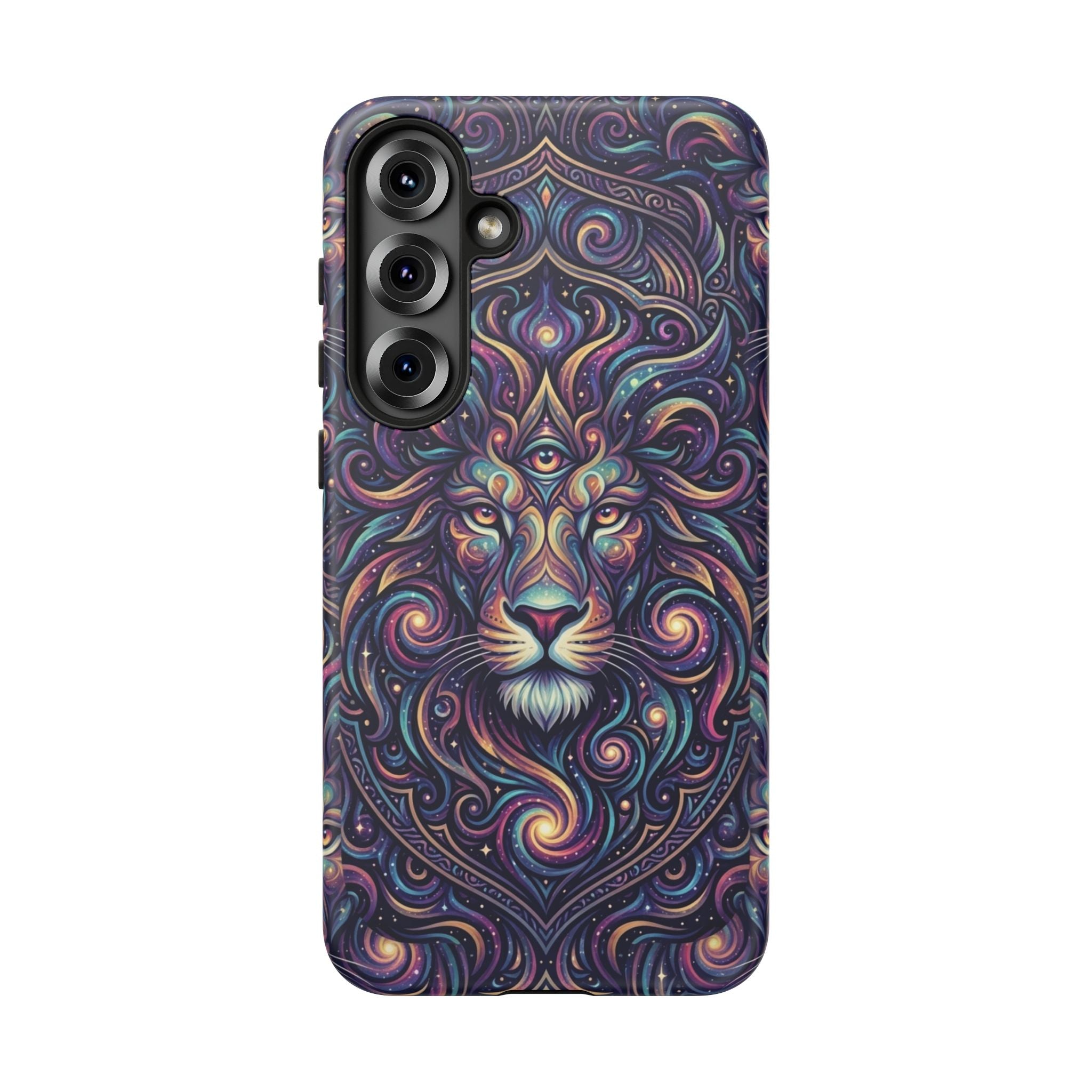 Lion Mandala Phone Case — Psychedelic Swirl Protective Cover