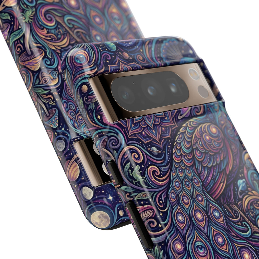 Peacock Mandala Phone Case — Protective Tough Case with Mystic Boho Design