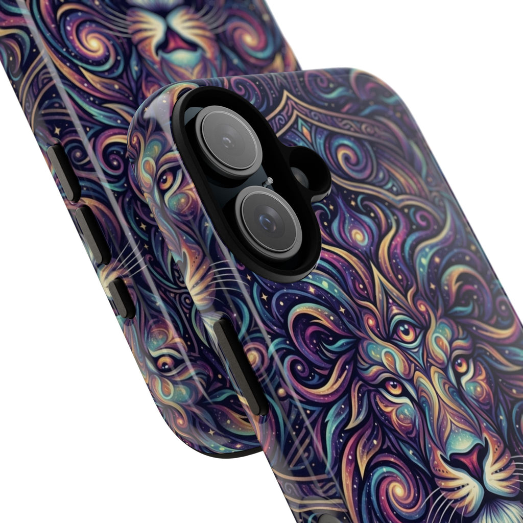 Lion Mandala Phone Case — Psychedelic Swirl Protective Cover