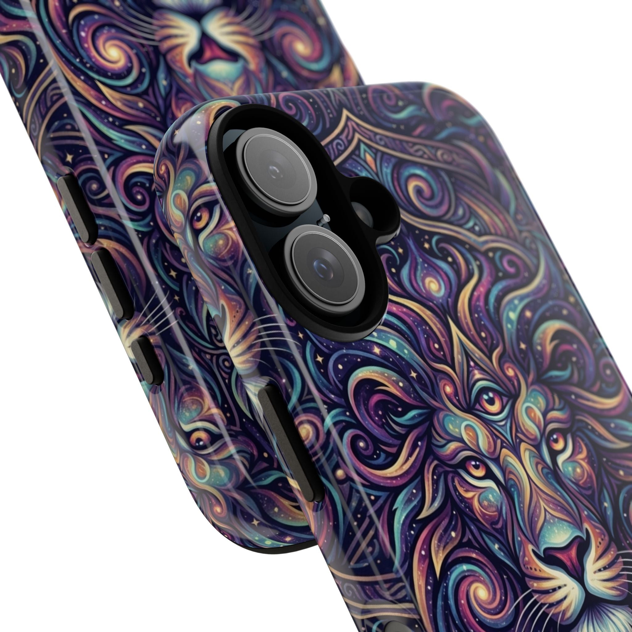 Lion Mandala Phone Case — Psychedelic Swirl Protective Cover