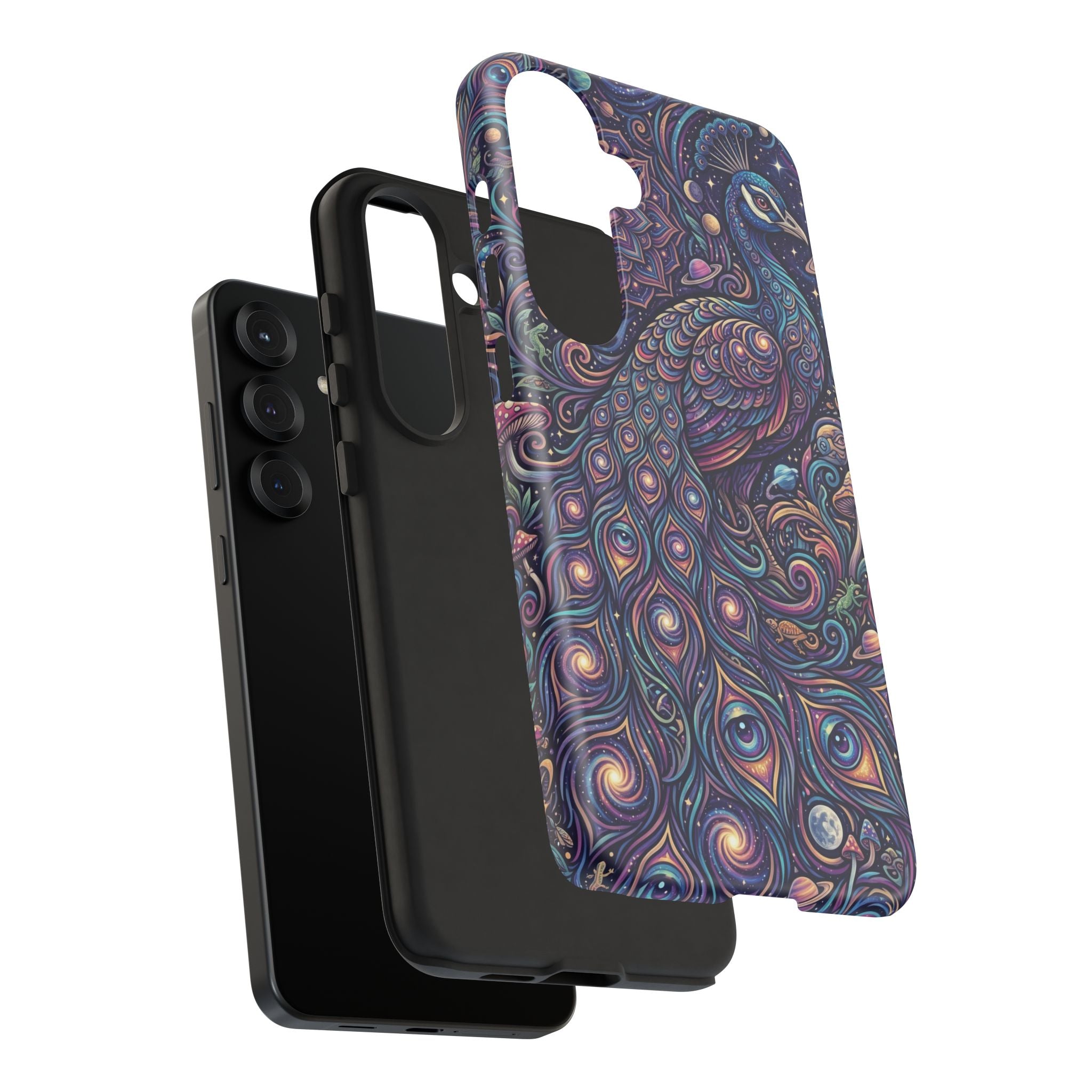 Peacock Mandala Phone Case — Protective Tough Case with Mystic Boho Design