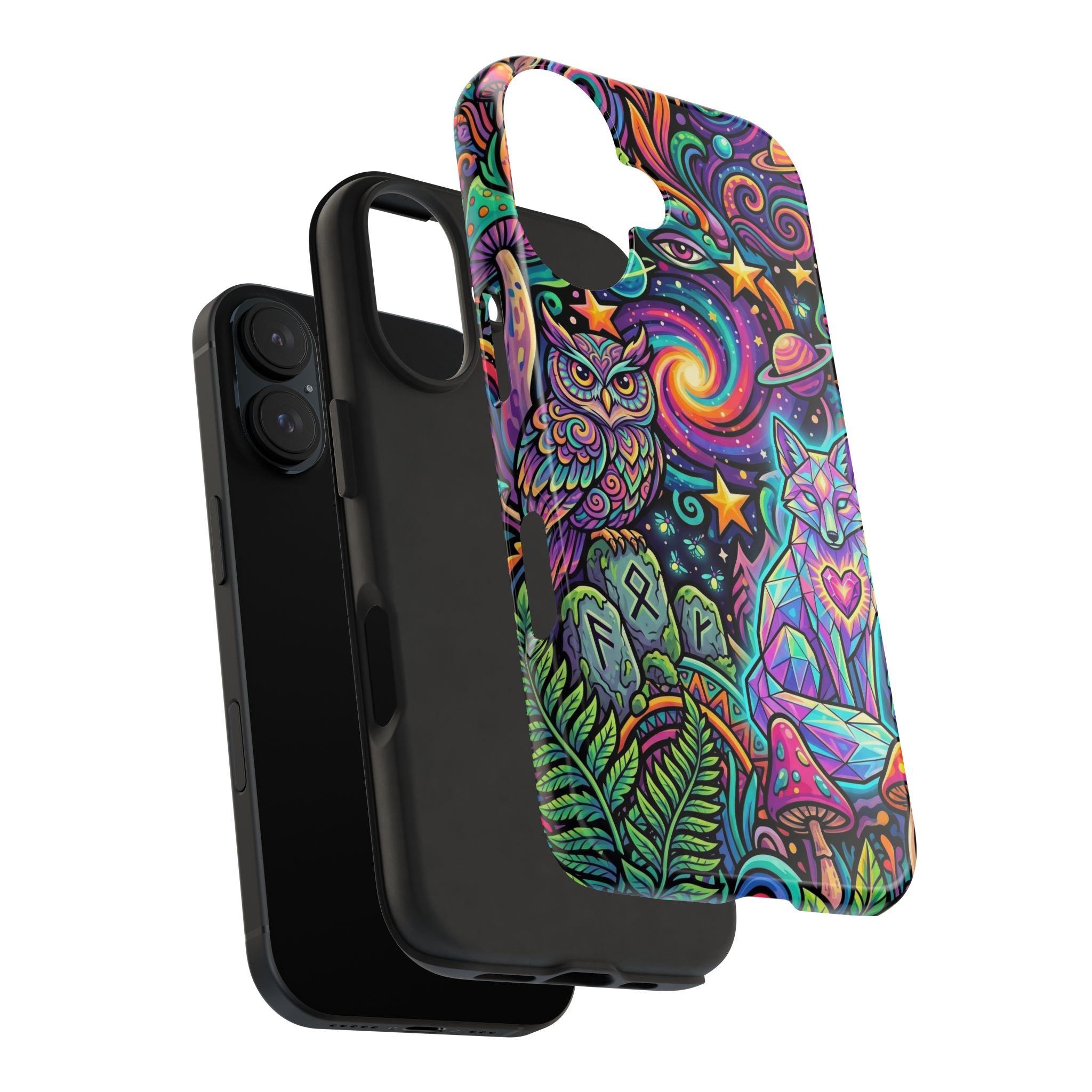 Psychedelic Owl/Wolf Tough Phone Cases