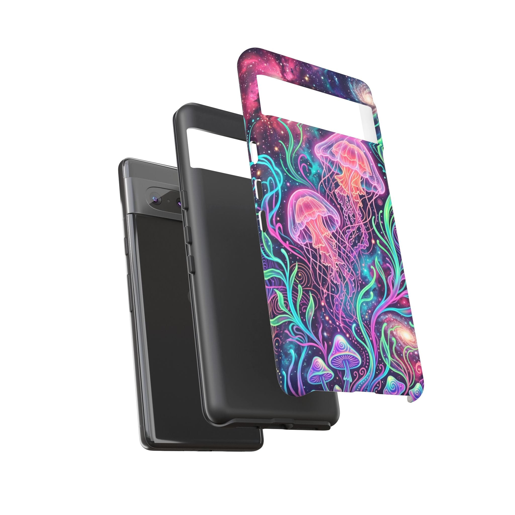 Jellyfish Galaxy Phone Case – Neon Sea Mushroom Tough Case