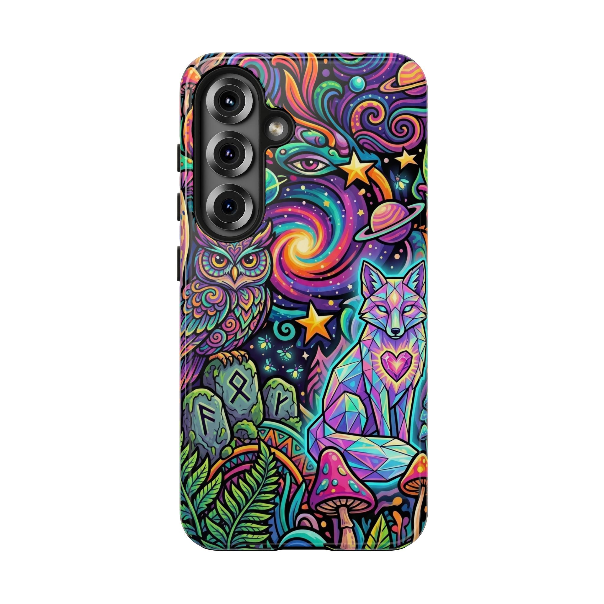 Psychedelic Owl/Wolf Tough Phone Cases