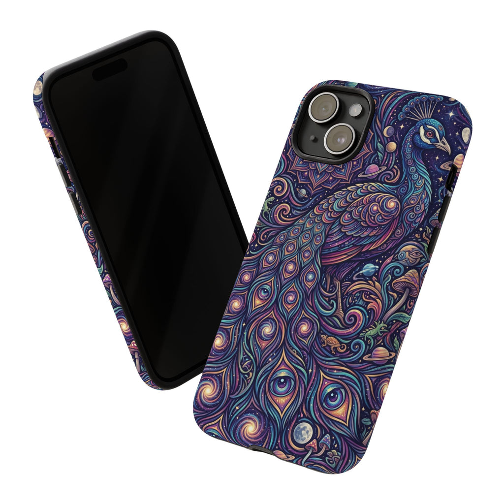 Peacock Mandala Phone Case — Protective Tough Case with Mystic Boho Design