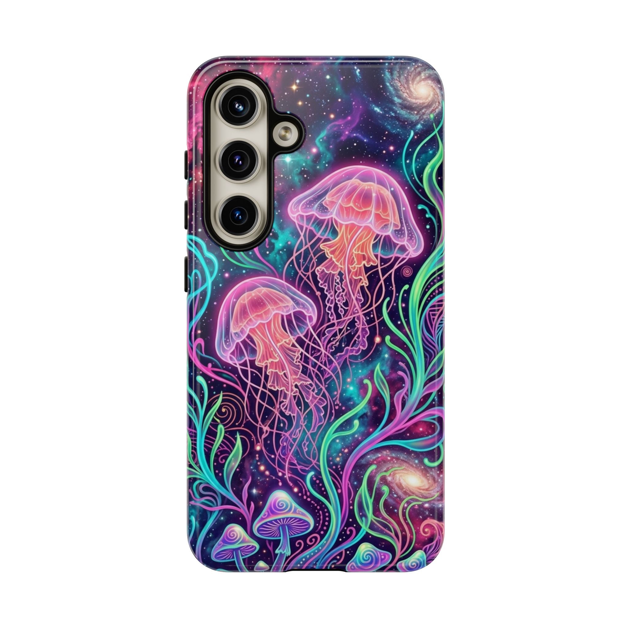 Jellyfish Galaxy Phone Case – Neon Sea Mushroom Tough Case