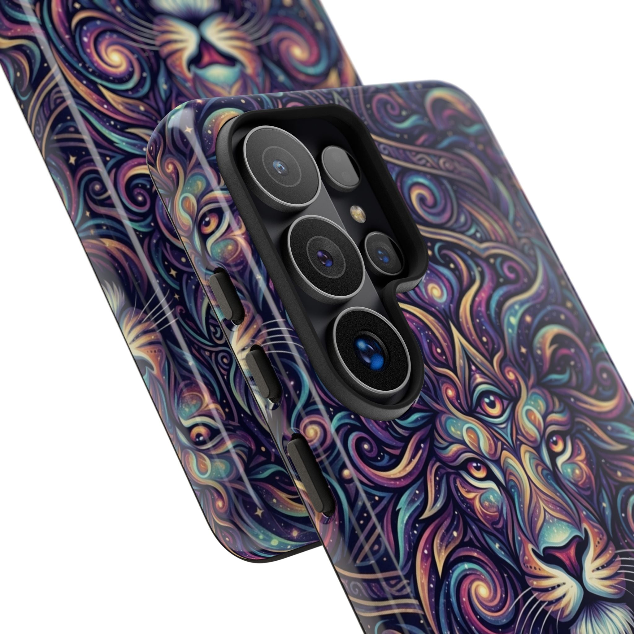Lion Mandala Phone Case — Psychedelic Swirl Protective Cover